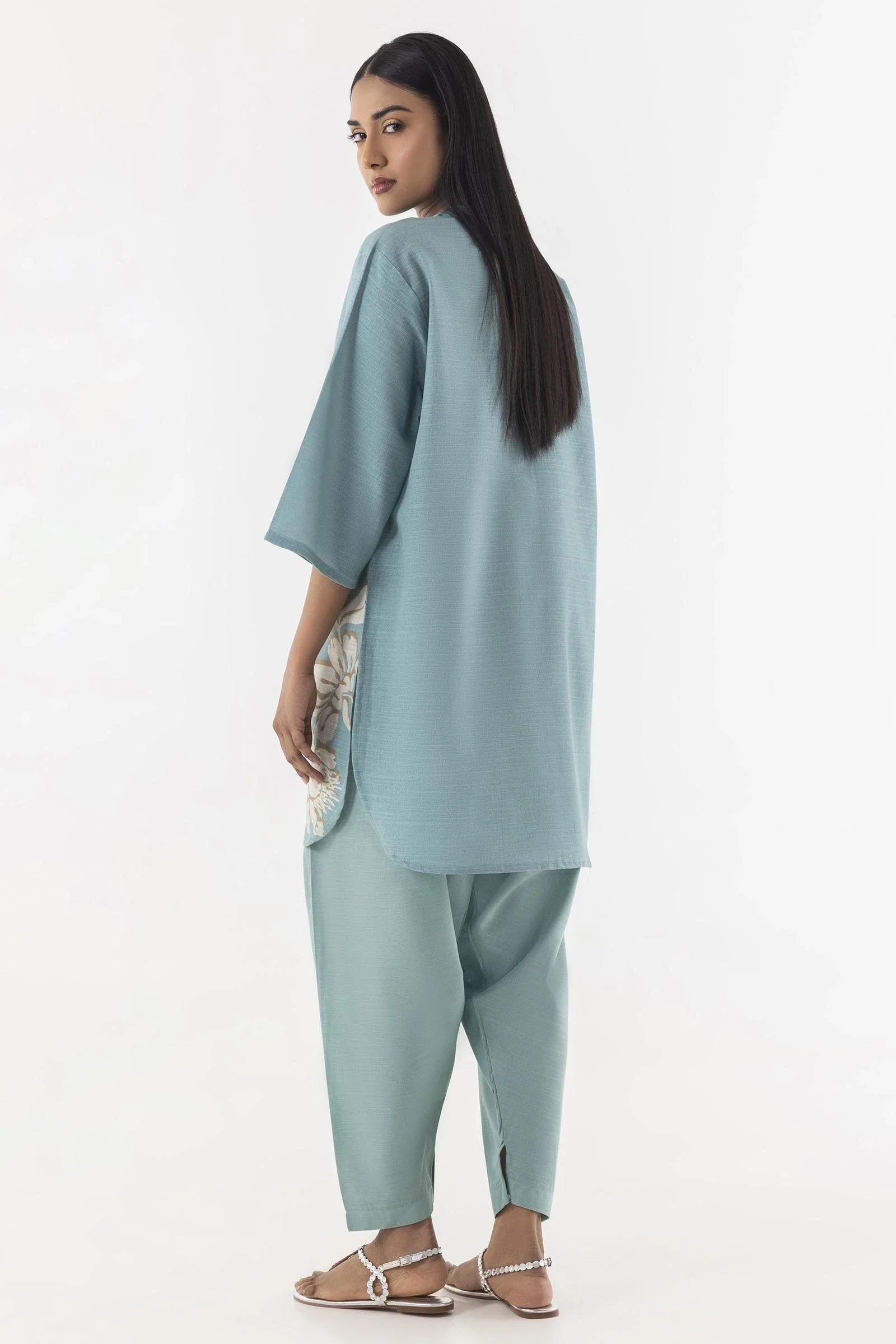 Stitched Slub Printed Shirt + Shalwar