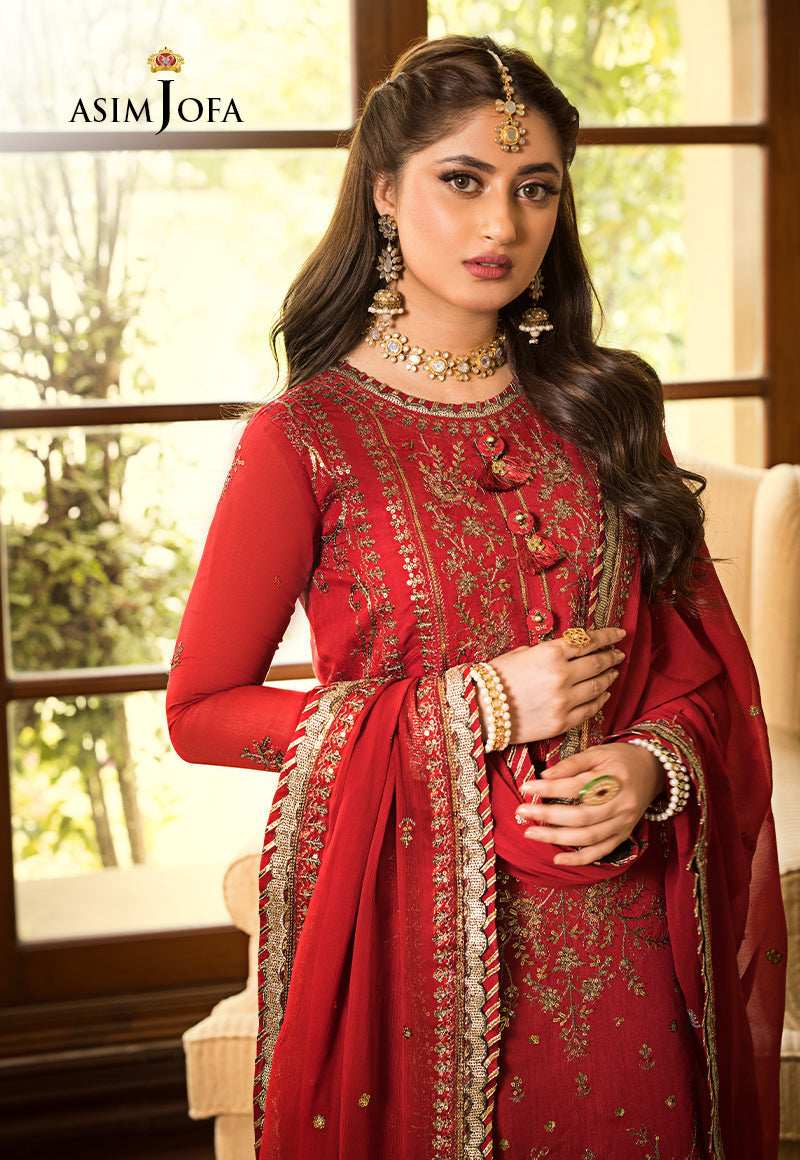 AJJM-07 EMBROIDERED CHANDERI COTTON 3 PCS