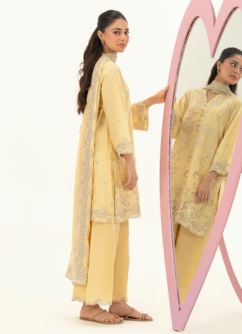 Embroidered 3 PC Suit - 14505401501020