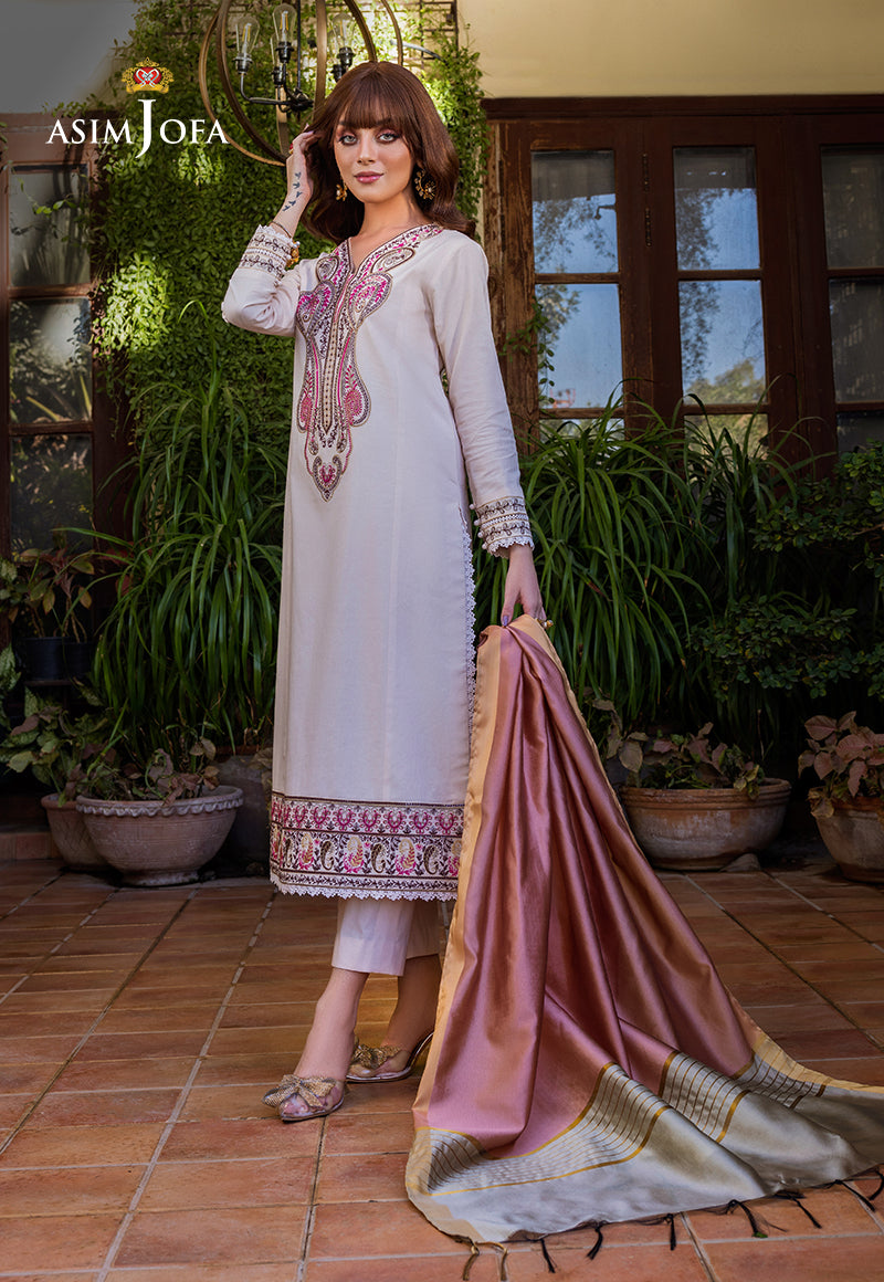 Ajso-69 Embroidered Cmabric Stitched 1 Pc Shirt