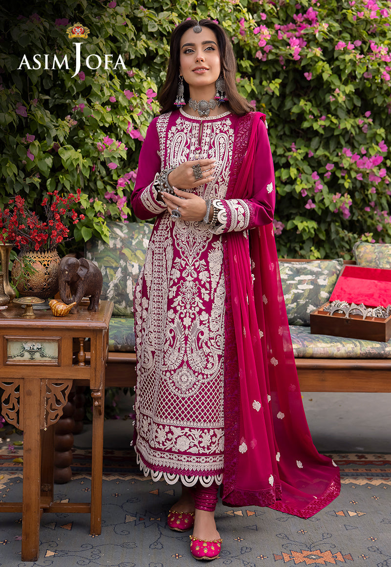 AJSWP-18 STITCHED EMBROIDERED LAWN SILK 3 PCS