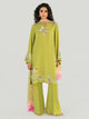 Olive Lime - 3Pcs Khaddi Silk Ensemble