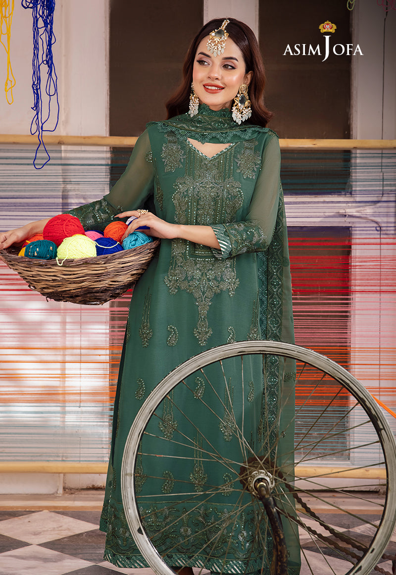 AJAB-23 EMBROIDERED CHIFFON 3 PCS