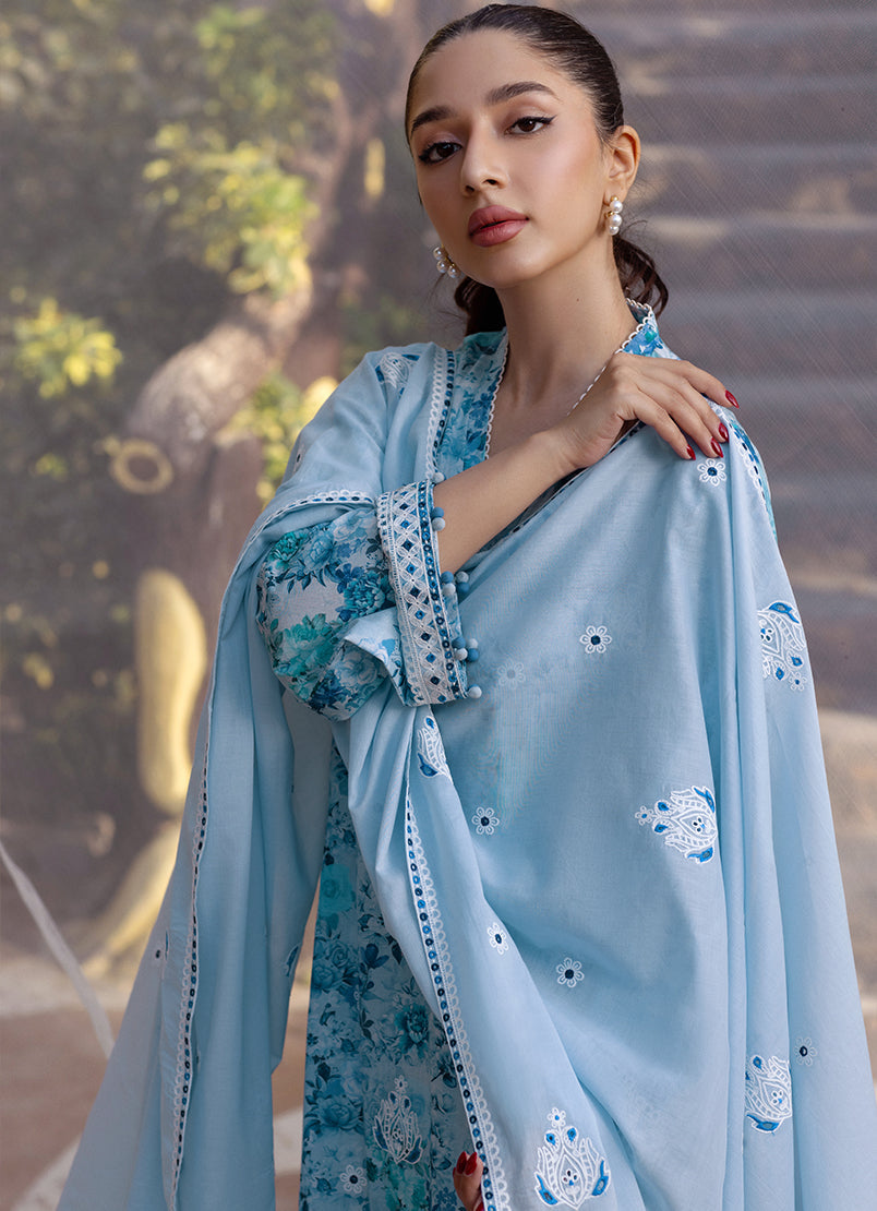 3 PC Embroidered Printed Suit