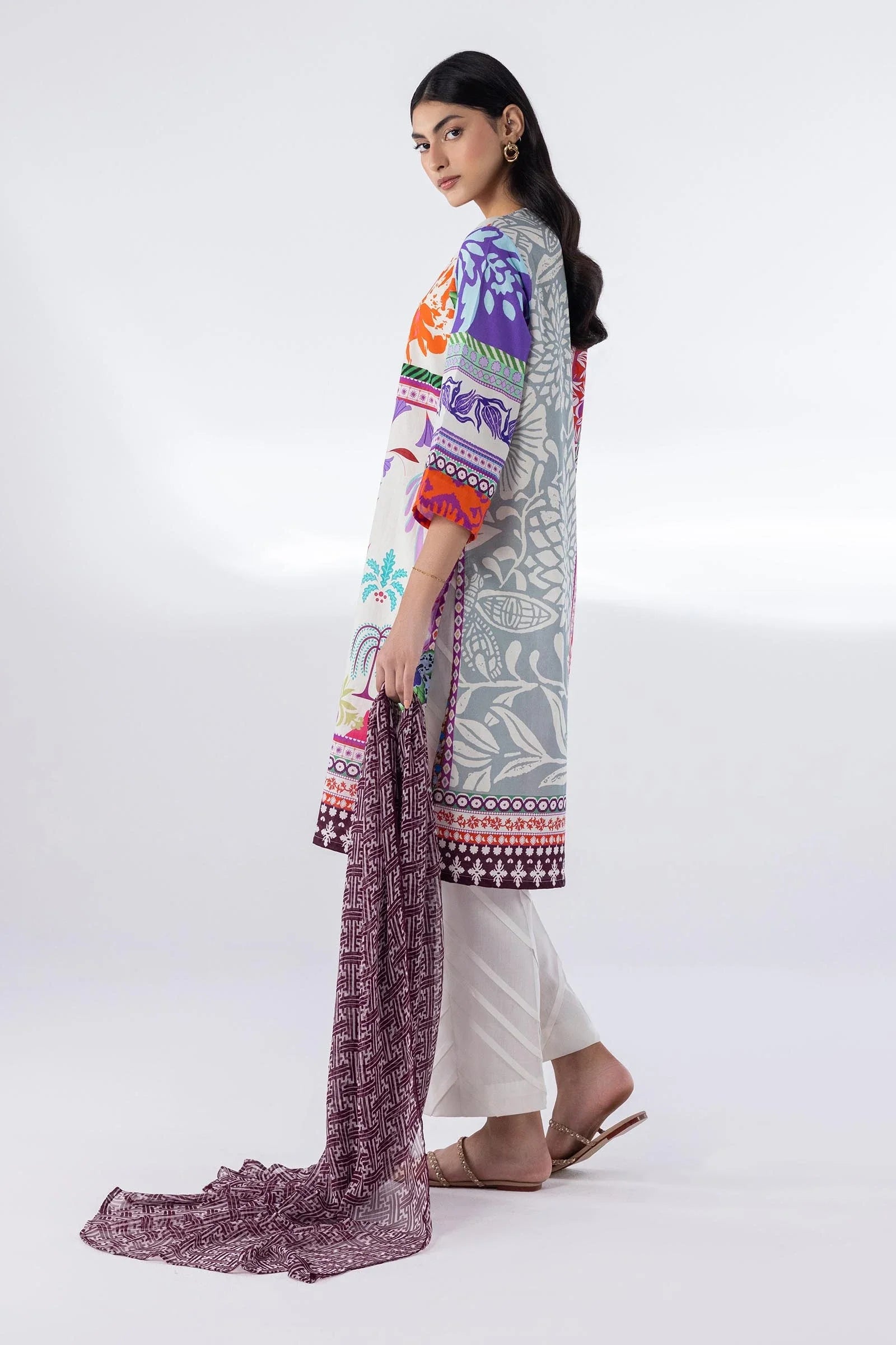 Stitched Mahay Lawn Shirt + Dupatta