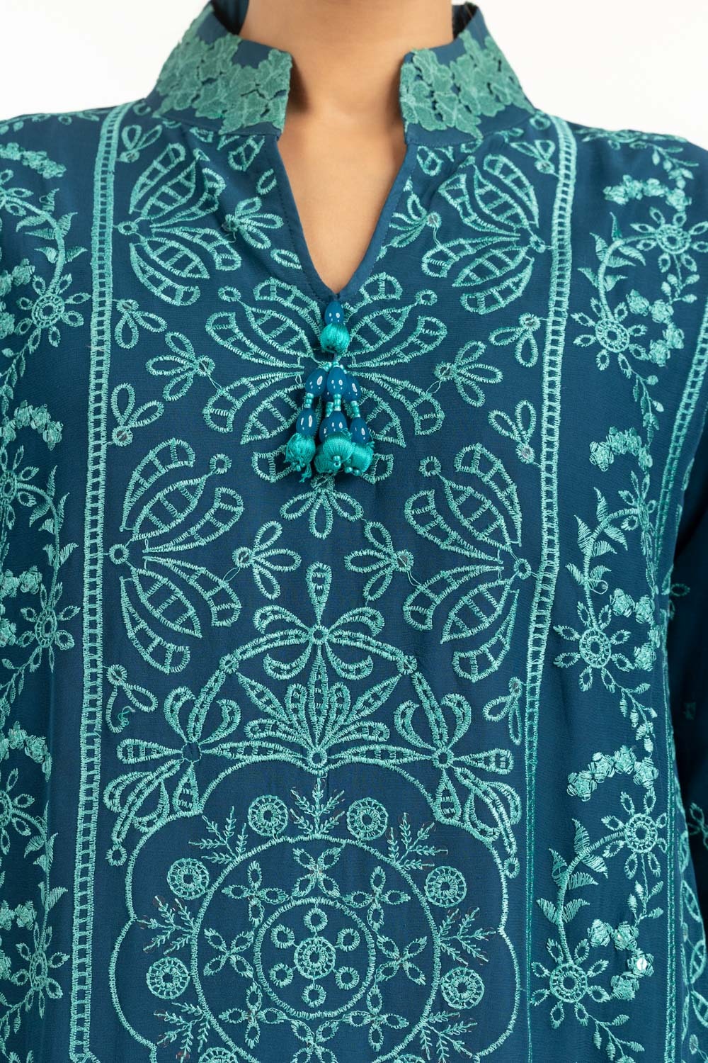3PC Chiffon Embroidered Suit