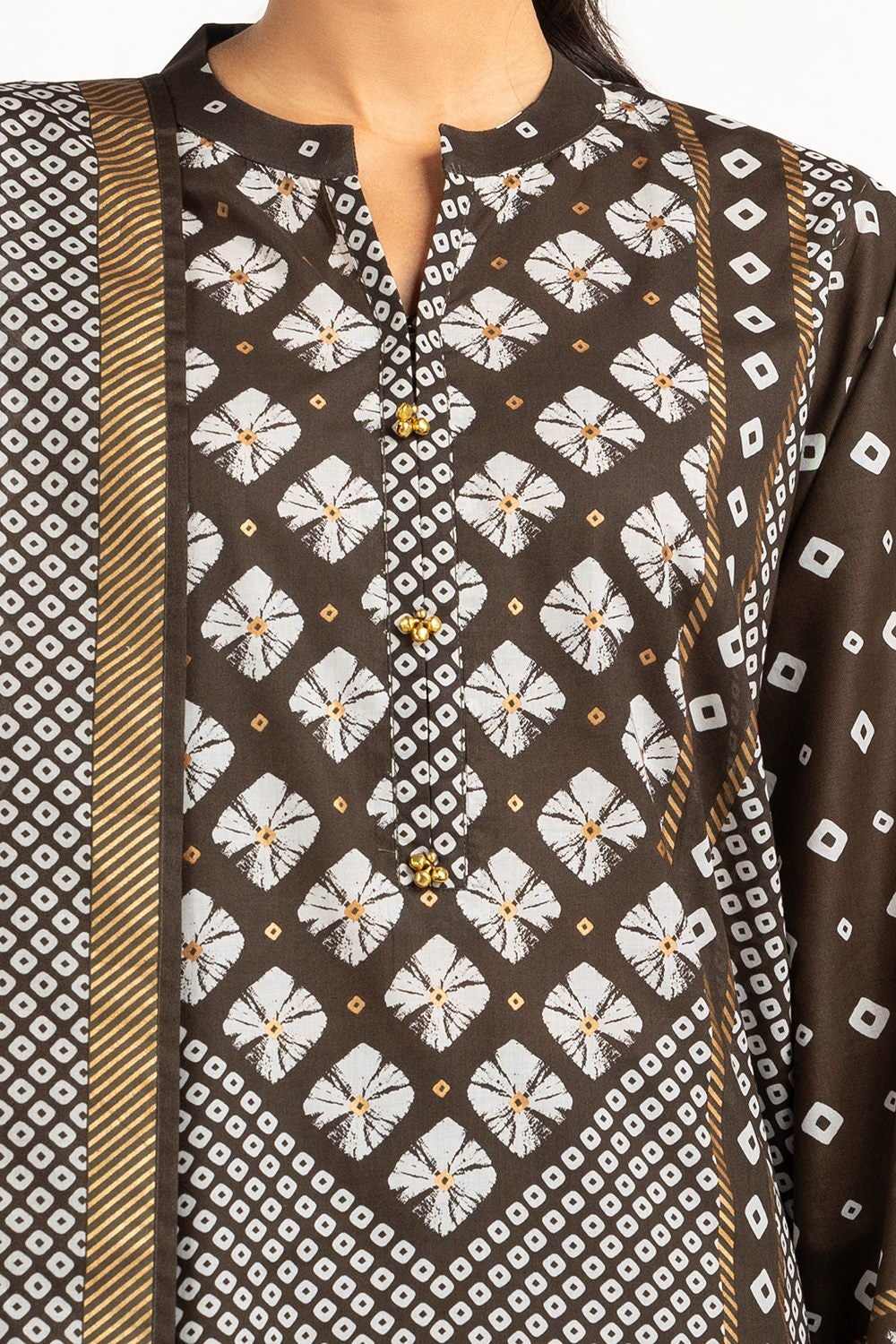 3PC Lawn Gold Printed Suit