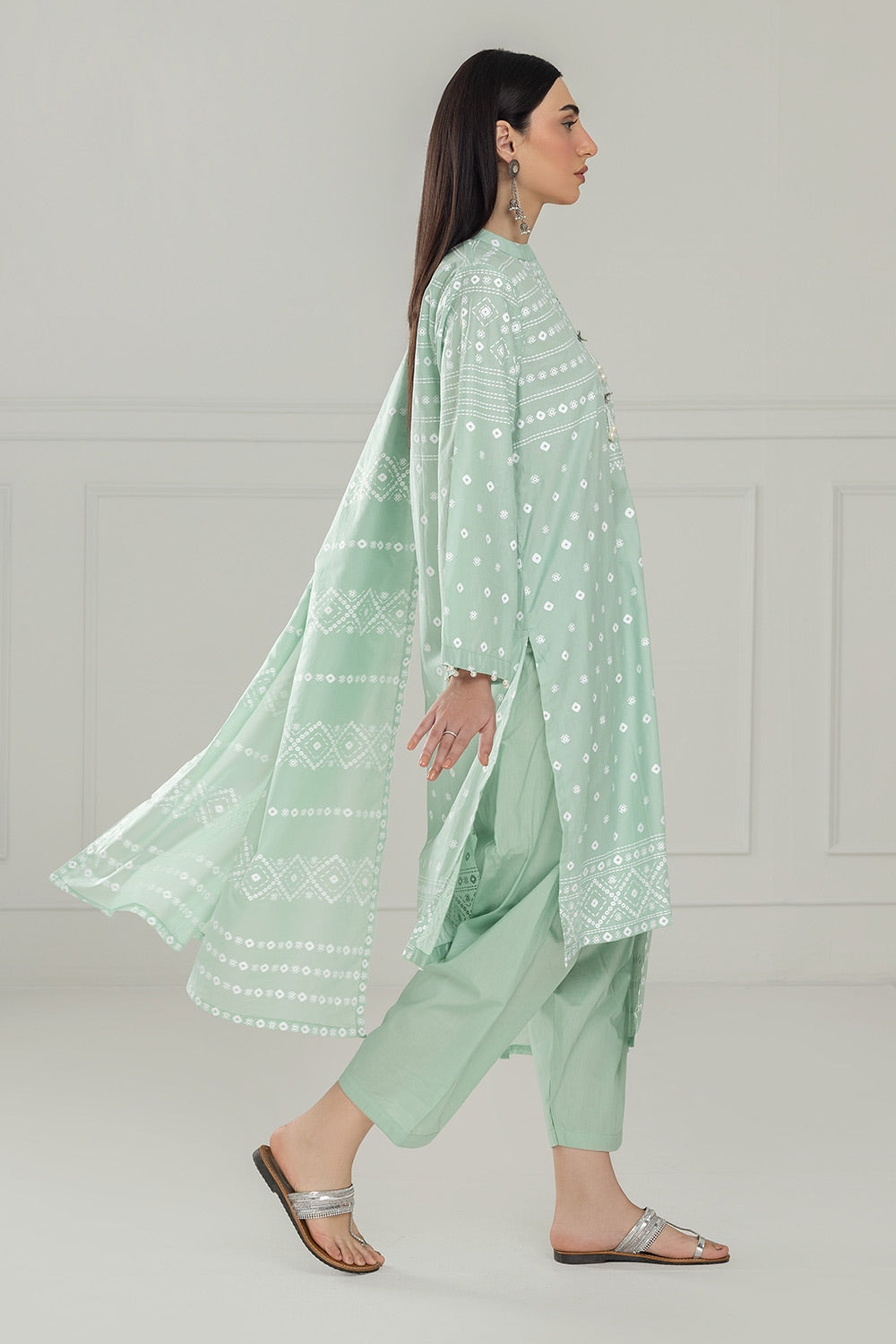 3PC Lawn Lacquer Printed Suit