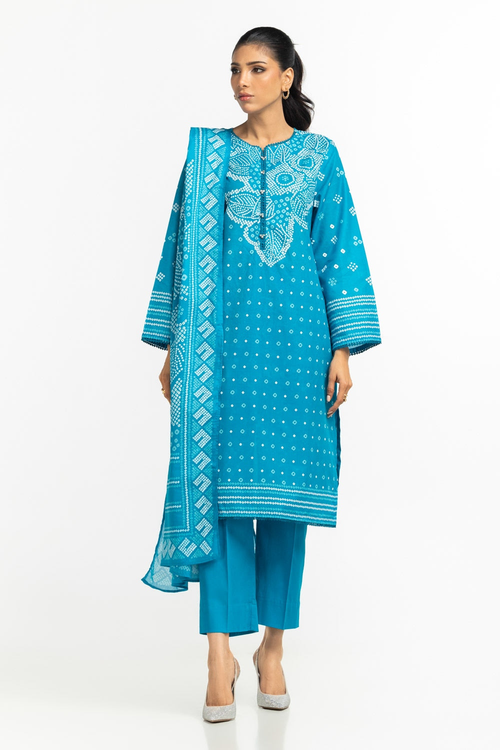 3PC Lawn Lacquer Printed Suit