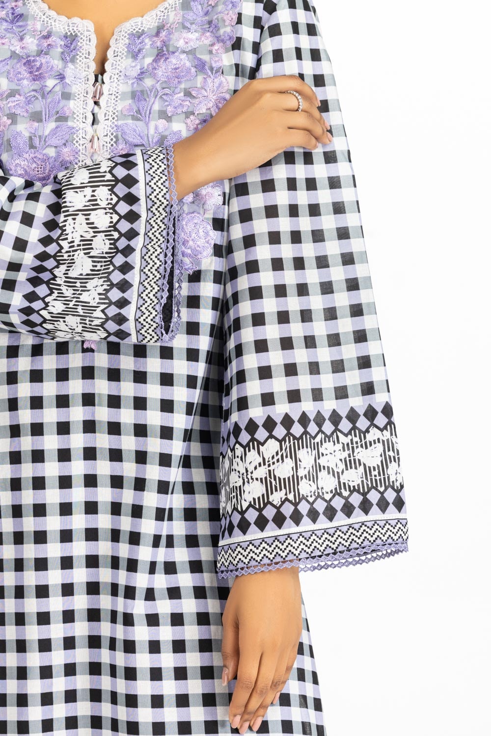 3PC Lawn Printed Suit With Embroidered