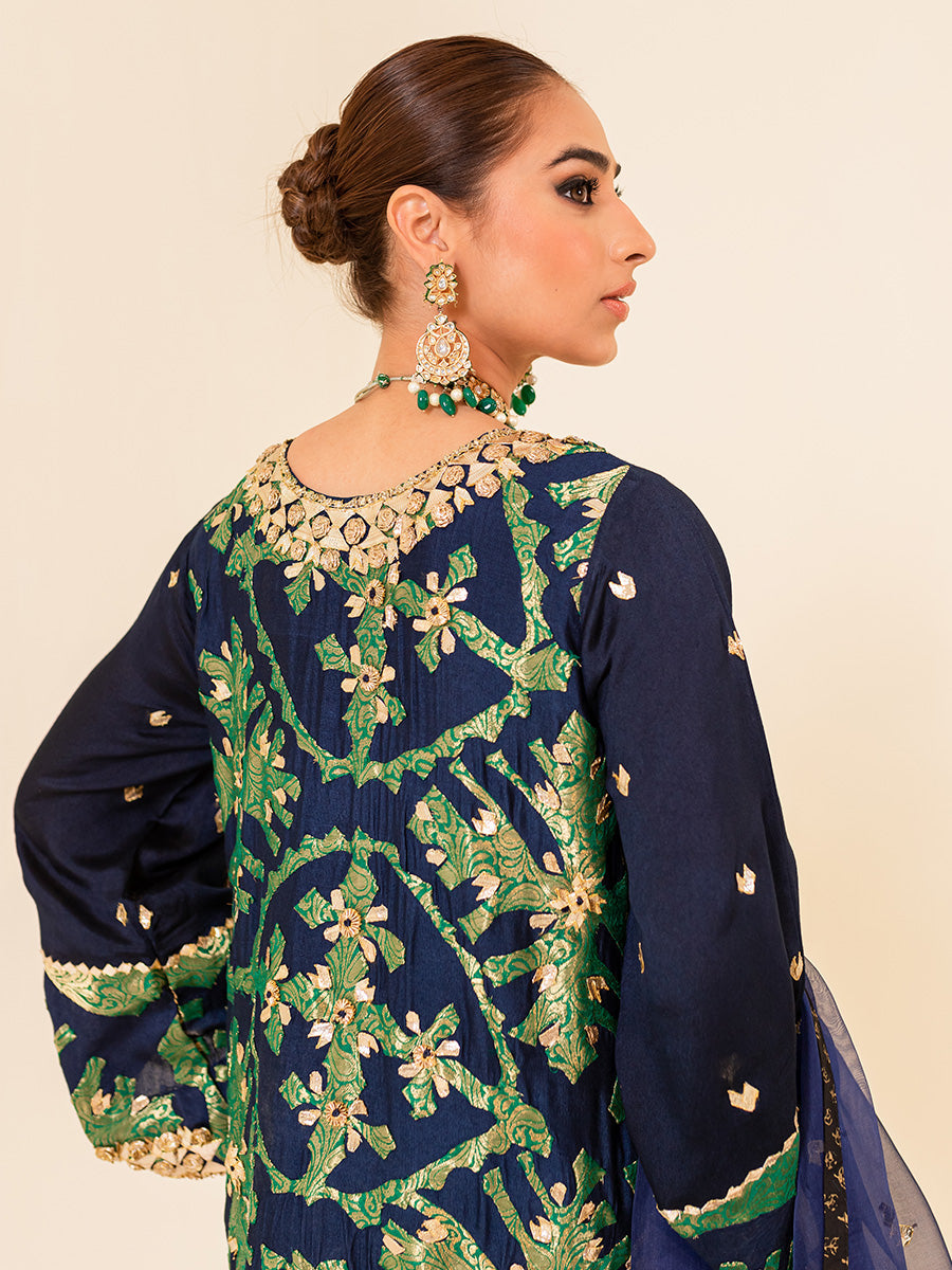 Nauratan | The Jamewar Series - Navy and Emerald