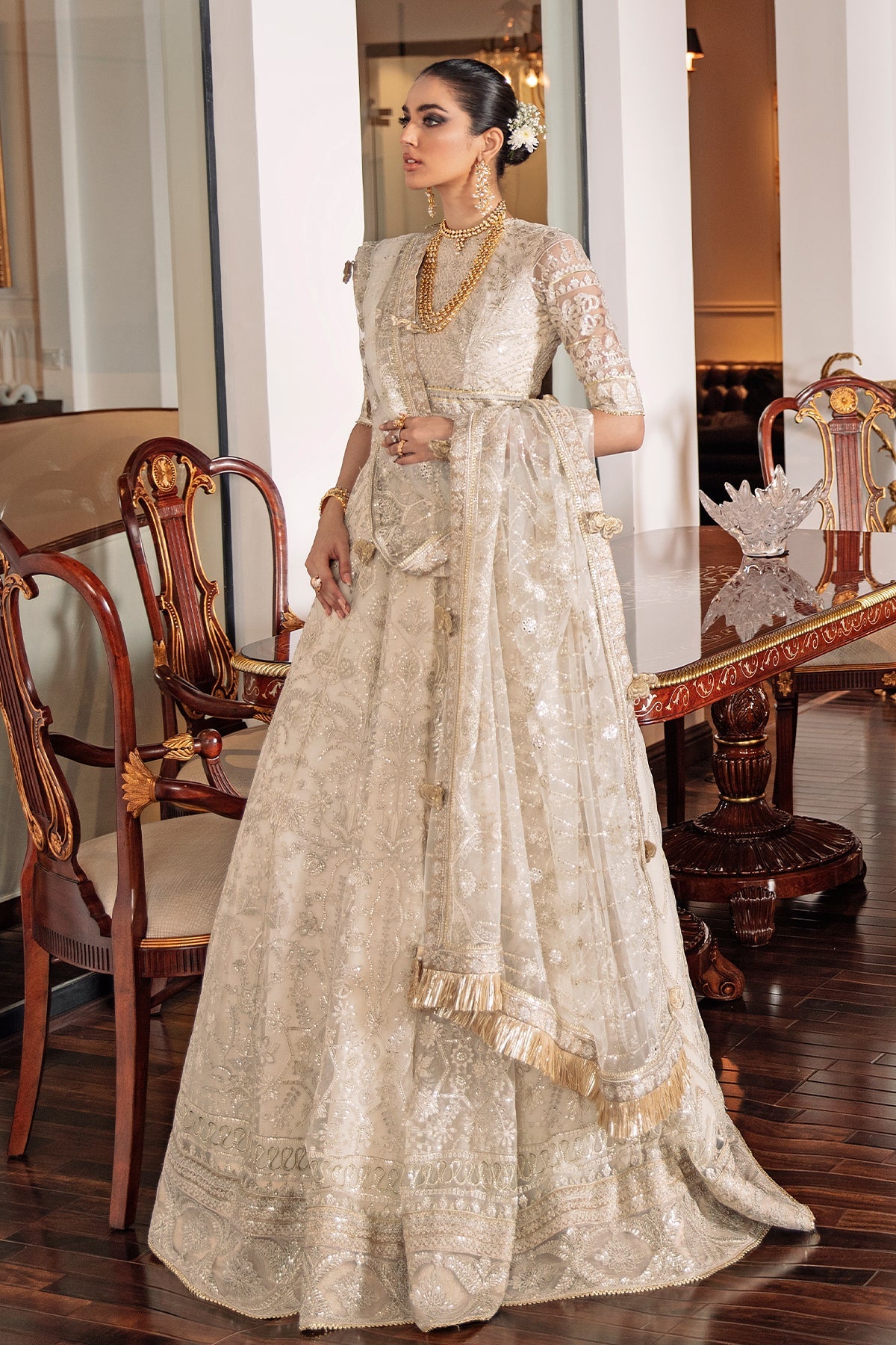 EMBROIDERED NET CH09-05 STITCHED