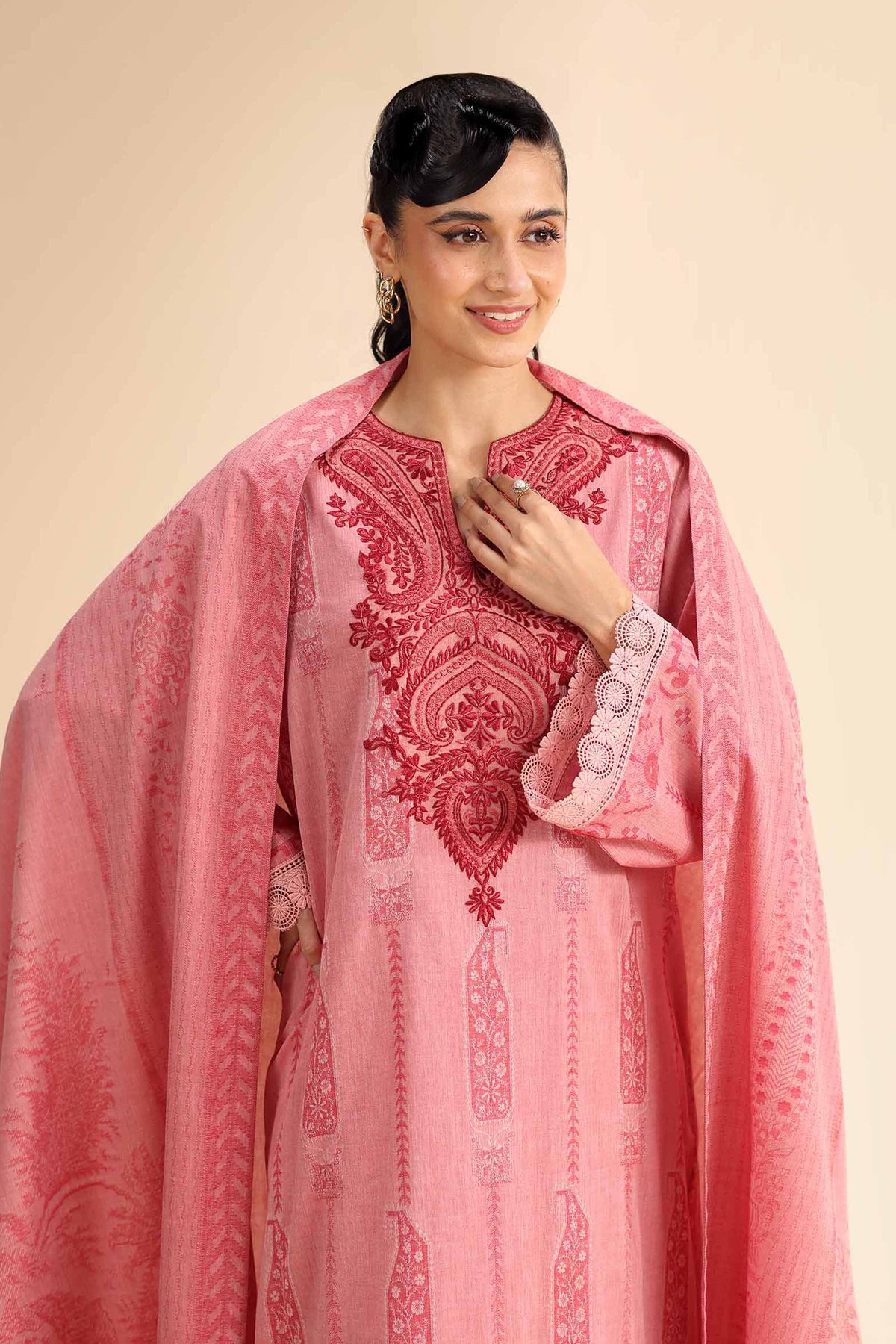3 Piece - Jacquard Embroidered Suit - 42501050