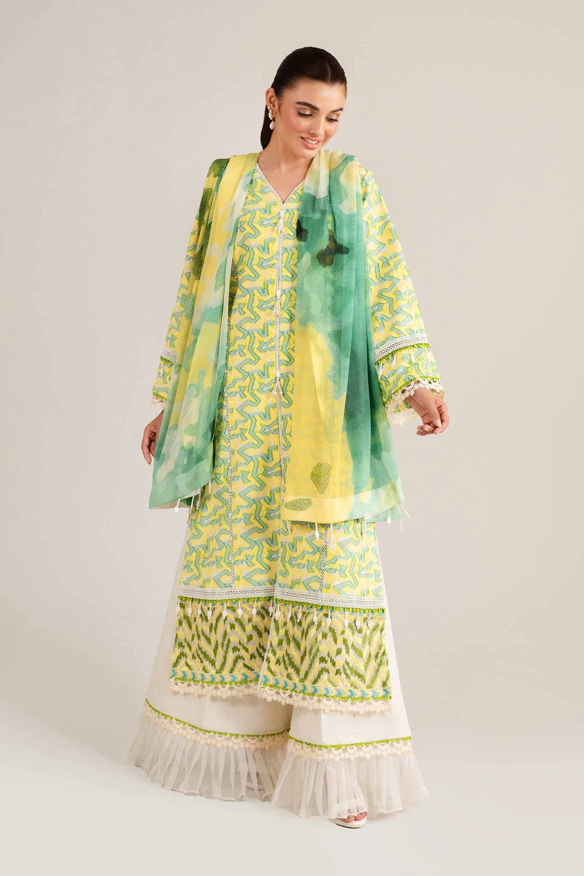 3 Piece - Jacquard Embroidered Suit - 42501092