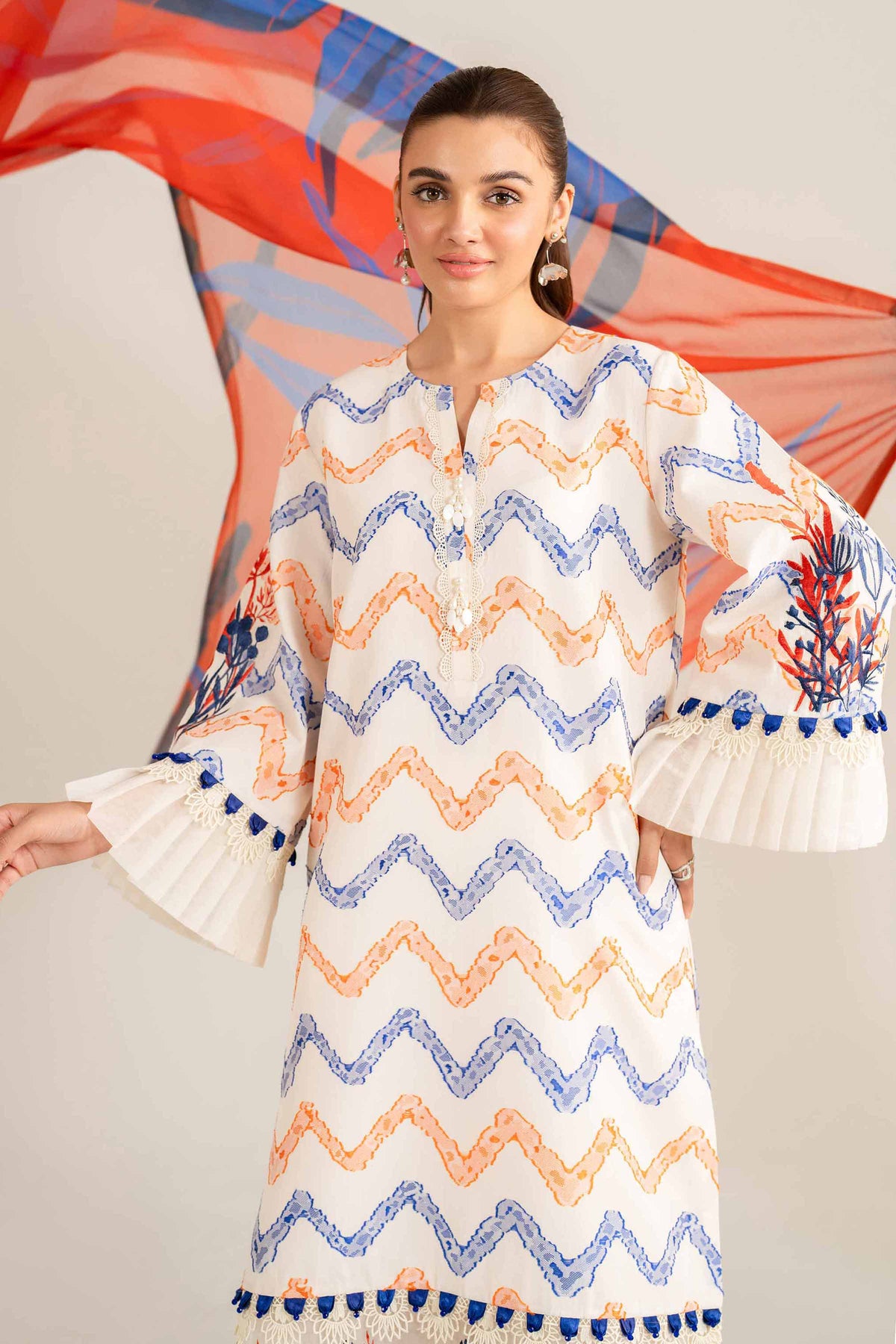 3 Piece - Jacquard Embroidered Suit - 42501093