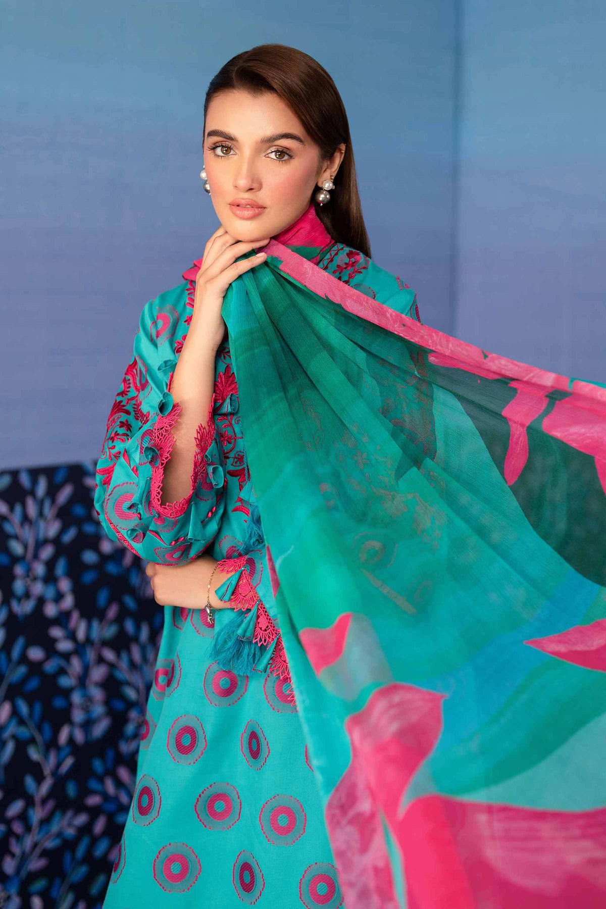 3 Piece - Jacquard Embroidered Suit - 42501094