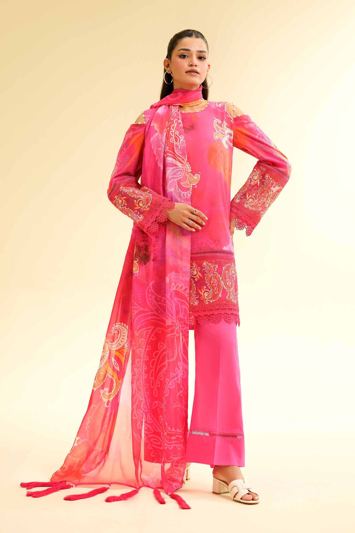 3 Piece - Digital Printed Embroidered Suit - 42501476