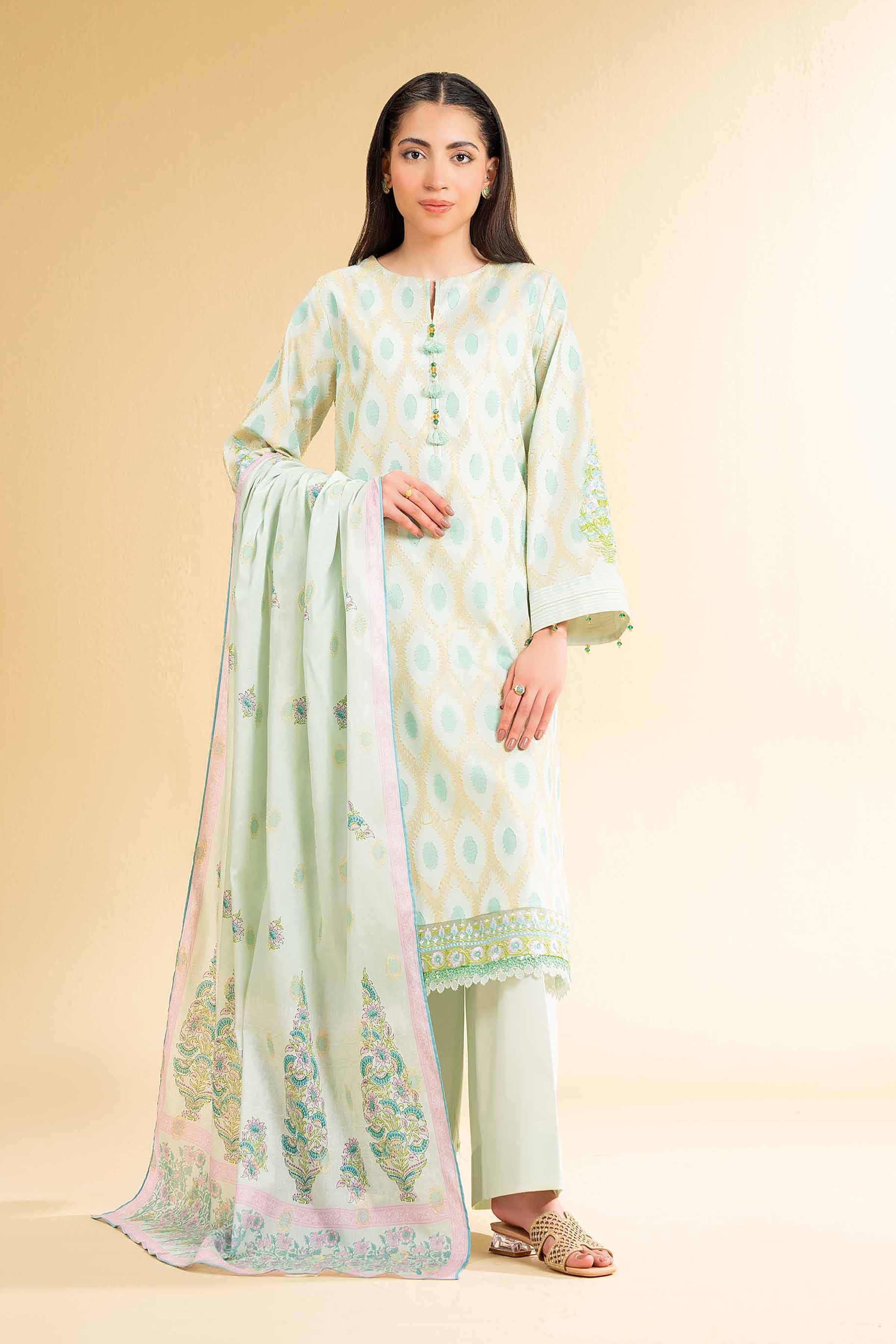 3 Piece - Digital Printed Embroidered Suit - 42501629