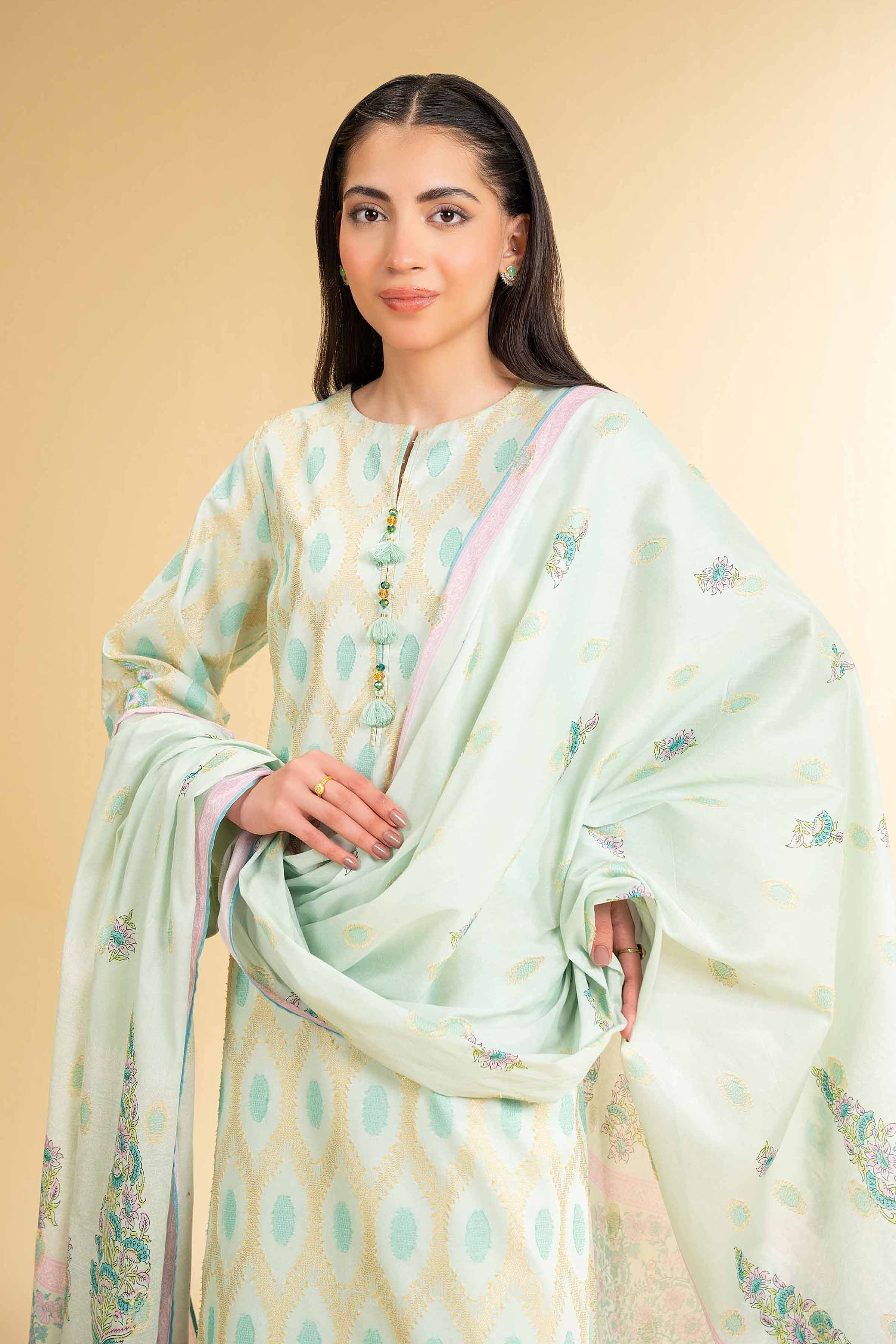 3 Piece - Digital Printed Embroidered Suit - 42501629