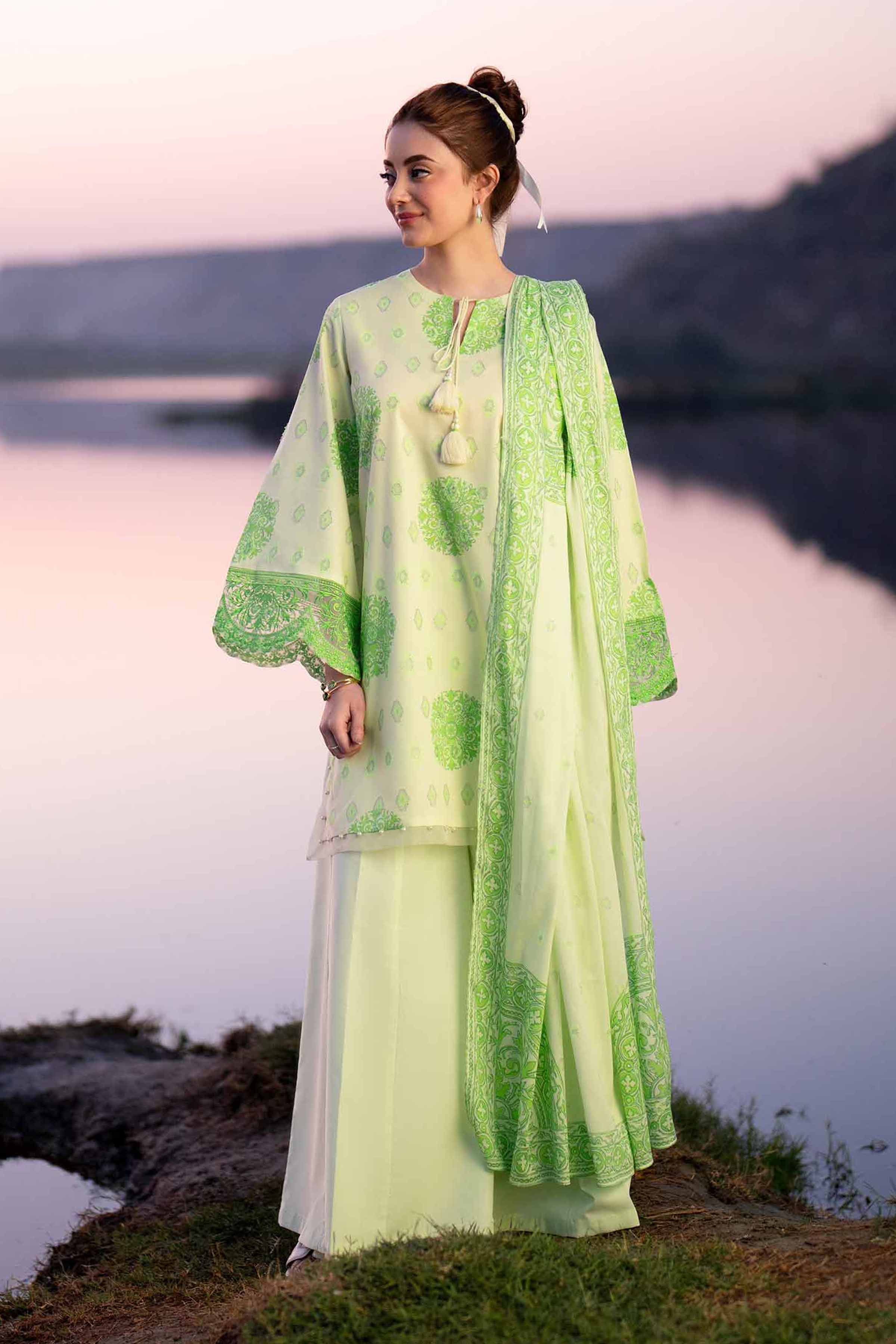 3 Piece - Digital Printed Embroidered Suit - 42501630