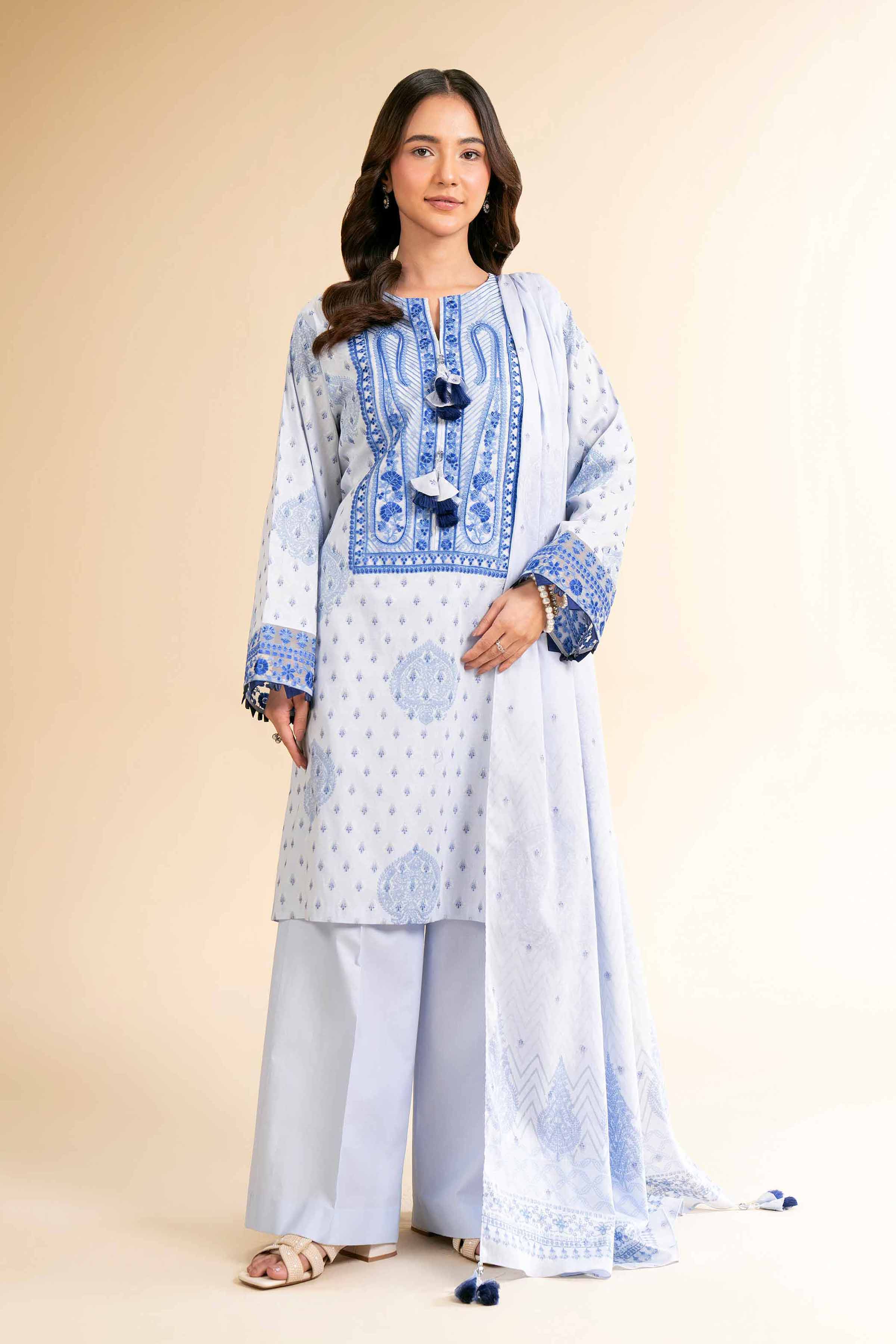 3 Piece - Digital Printed Embroidered Suit - 42501633