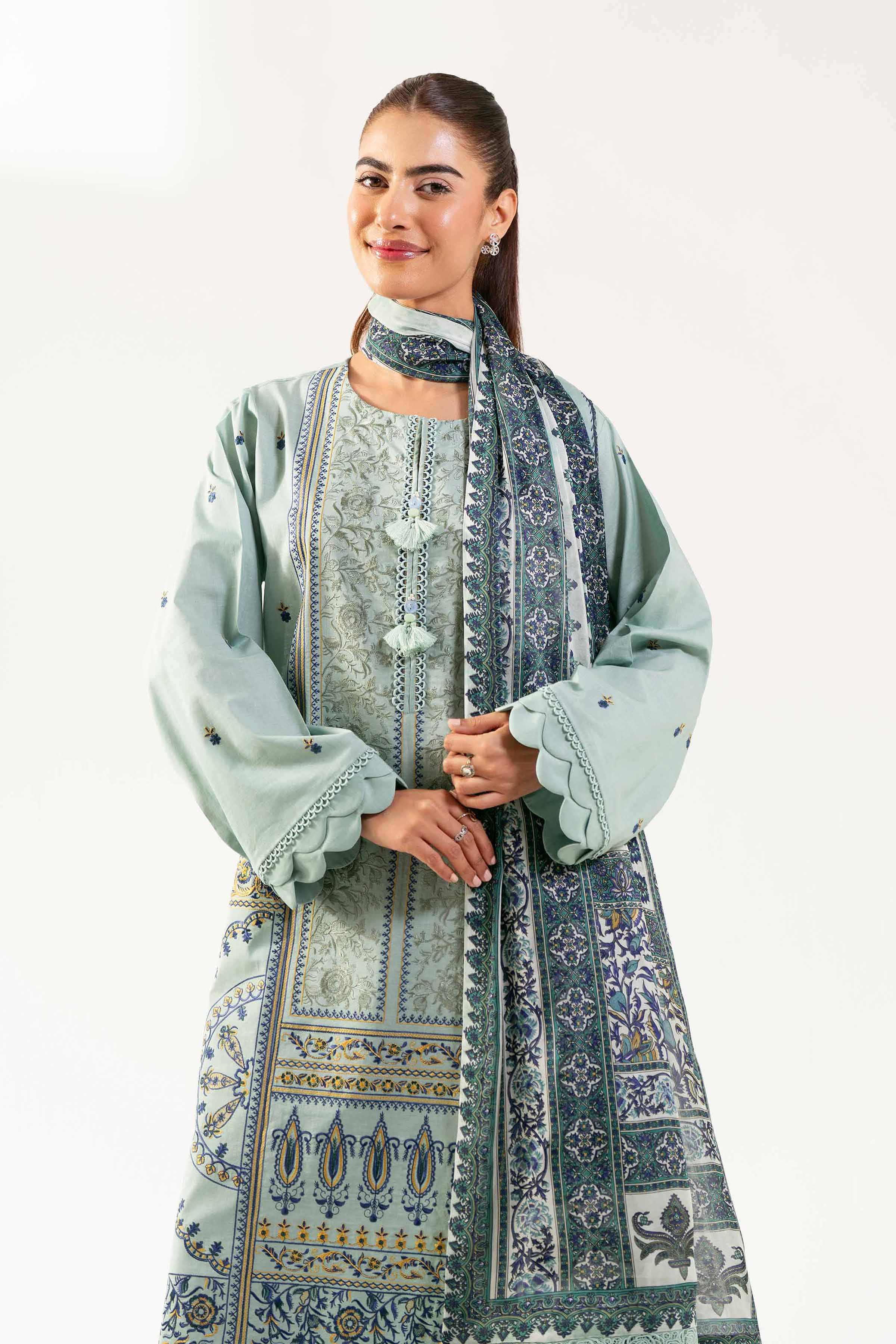 3 Piece - Digital Printed Embroidered Suit - 42501832
