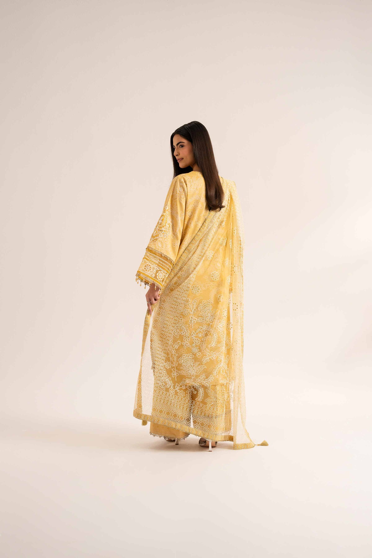 3 Piece - Paste Printed Embroidered Suit - 42501850