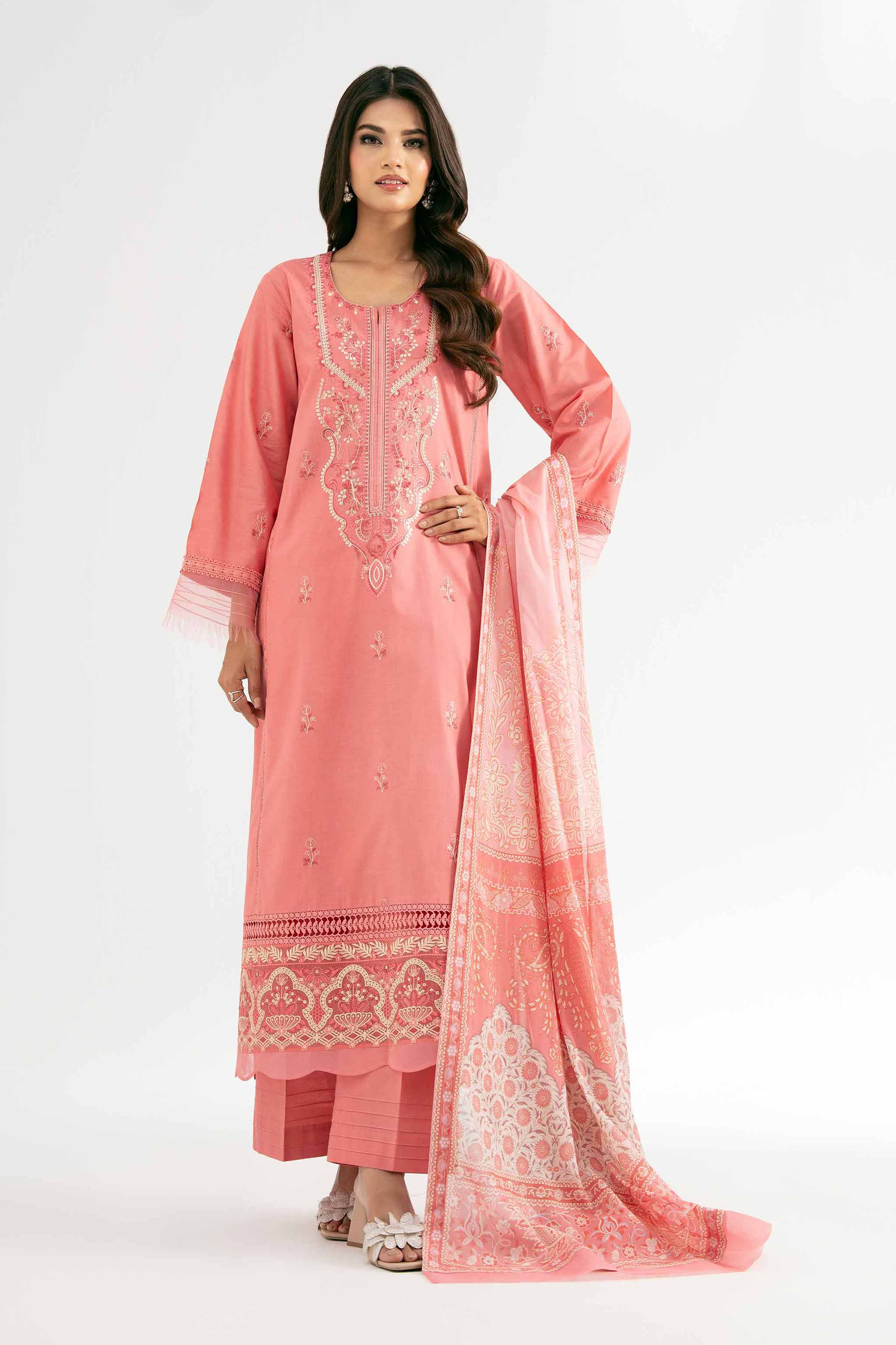 3 Piece - Digital Printed Embroidered Suit - 42501884