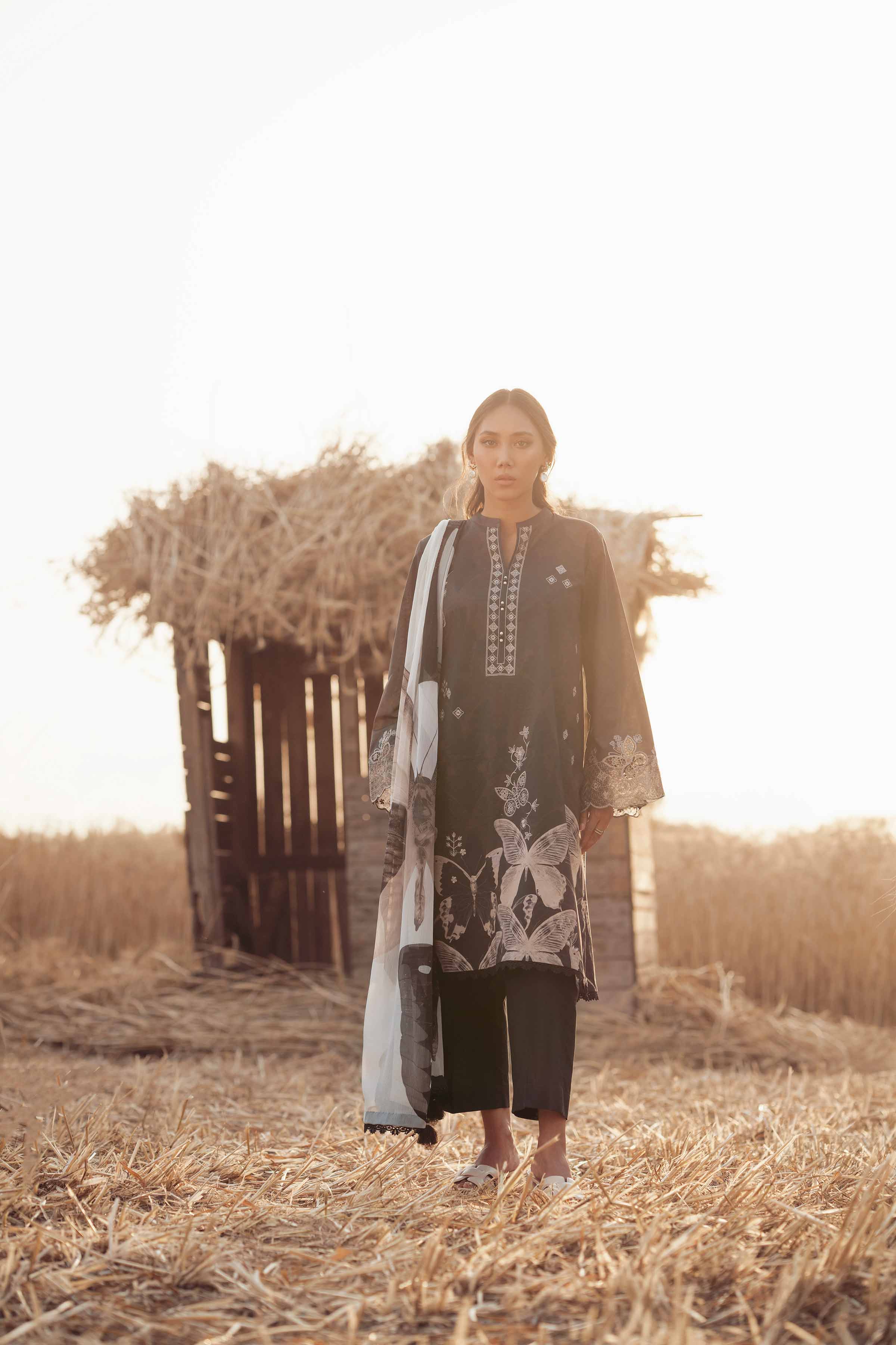 3 Piece - Digital Printed Embroidered Suit - 42502034