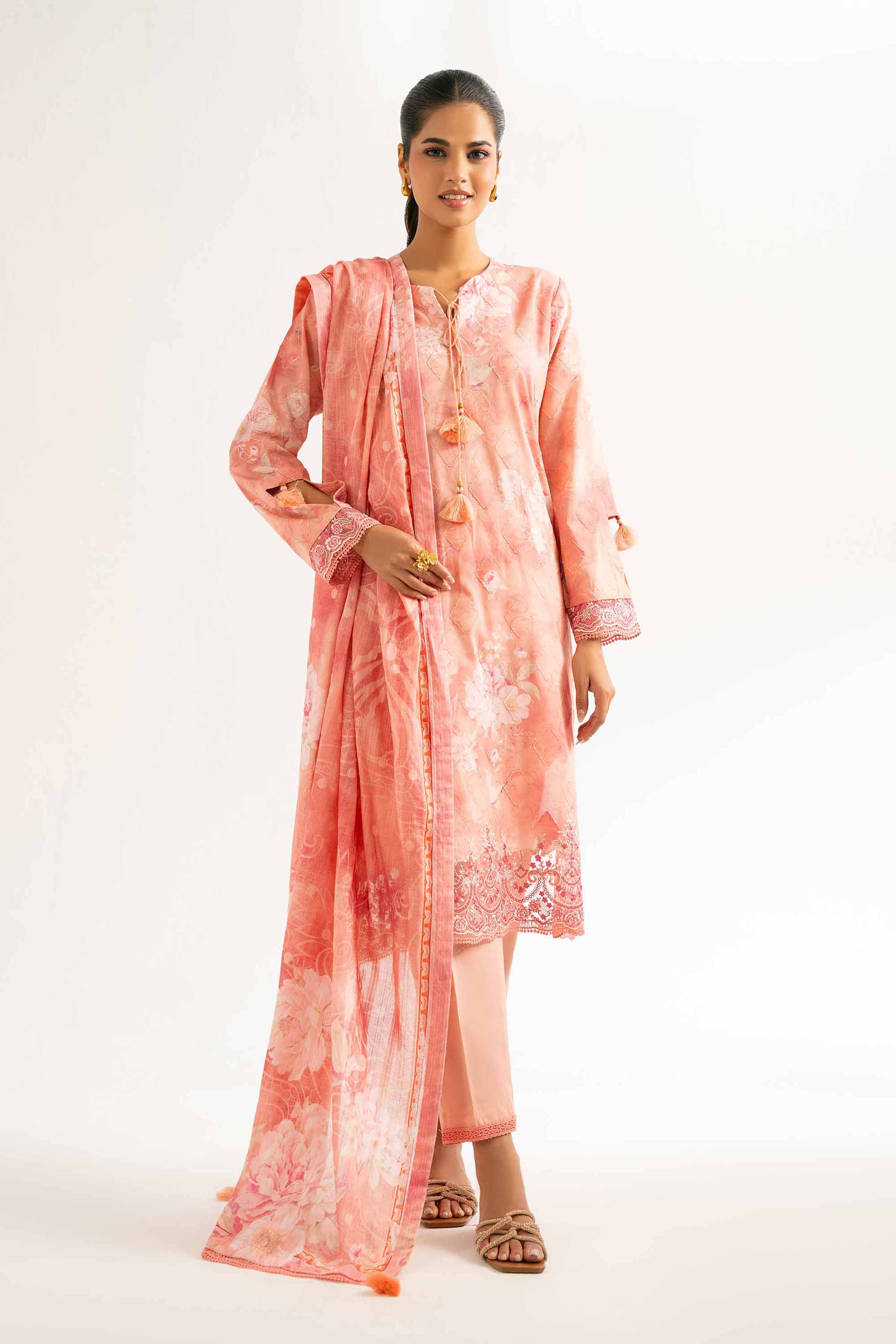 3 Piece - Digital Printed Embroidered Suit - 42502210