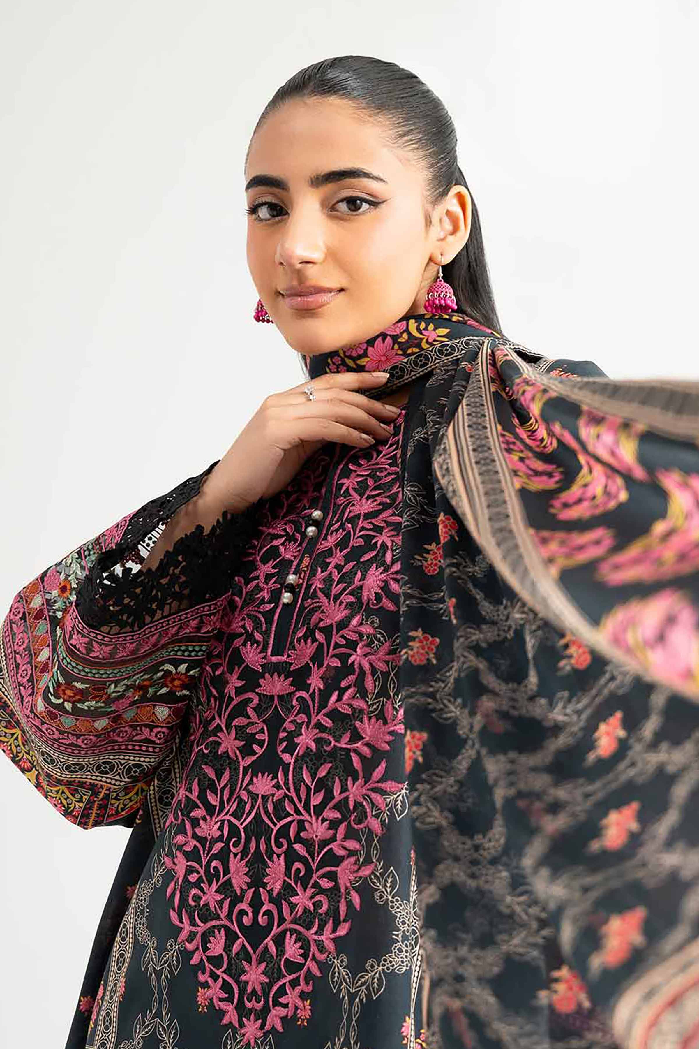 3 Piece - Digital Printed Embroidered Suit - 42502225