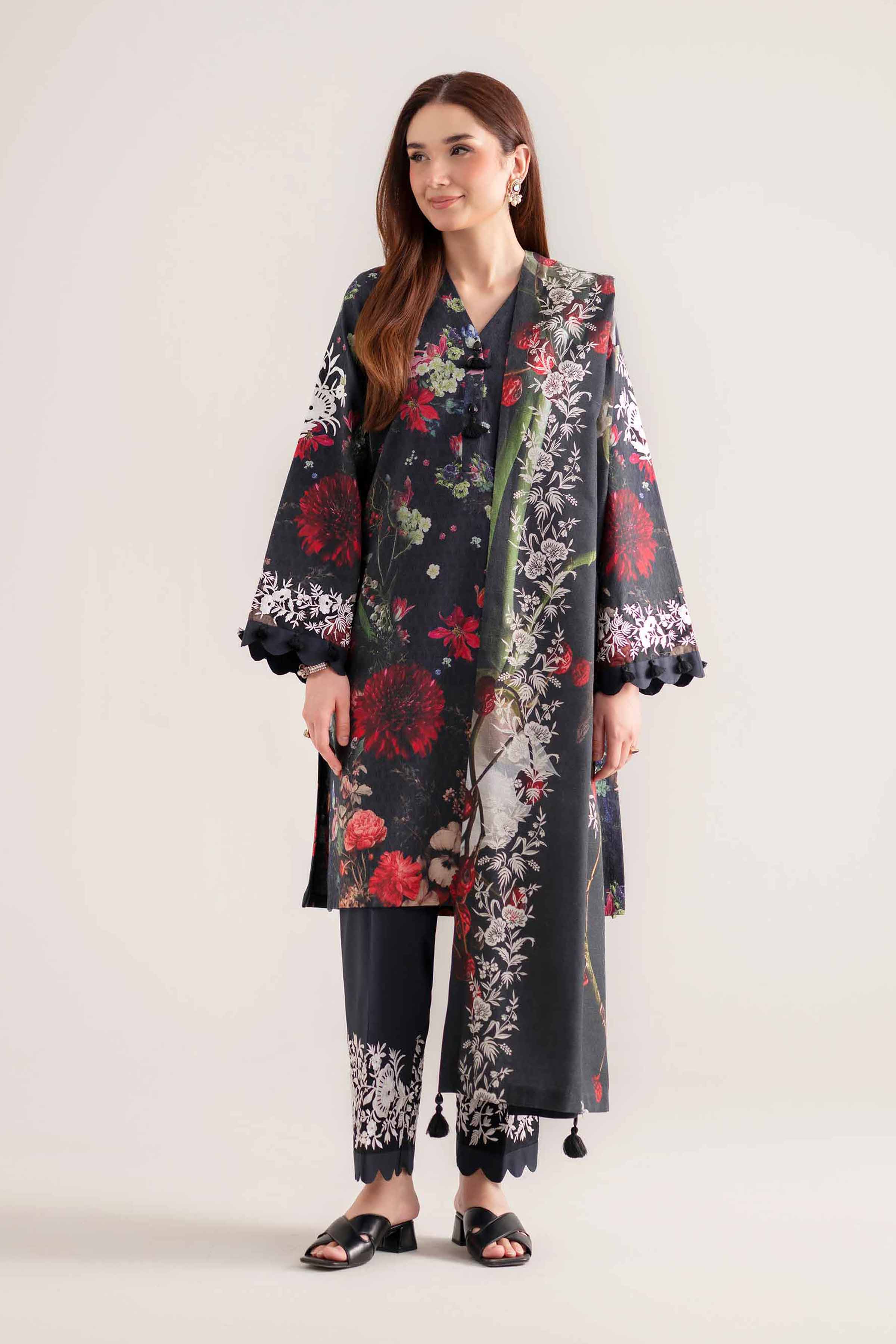 3 Piece - Digital Printed Embroidered Suit - 42502634
