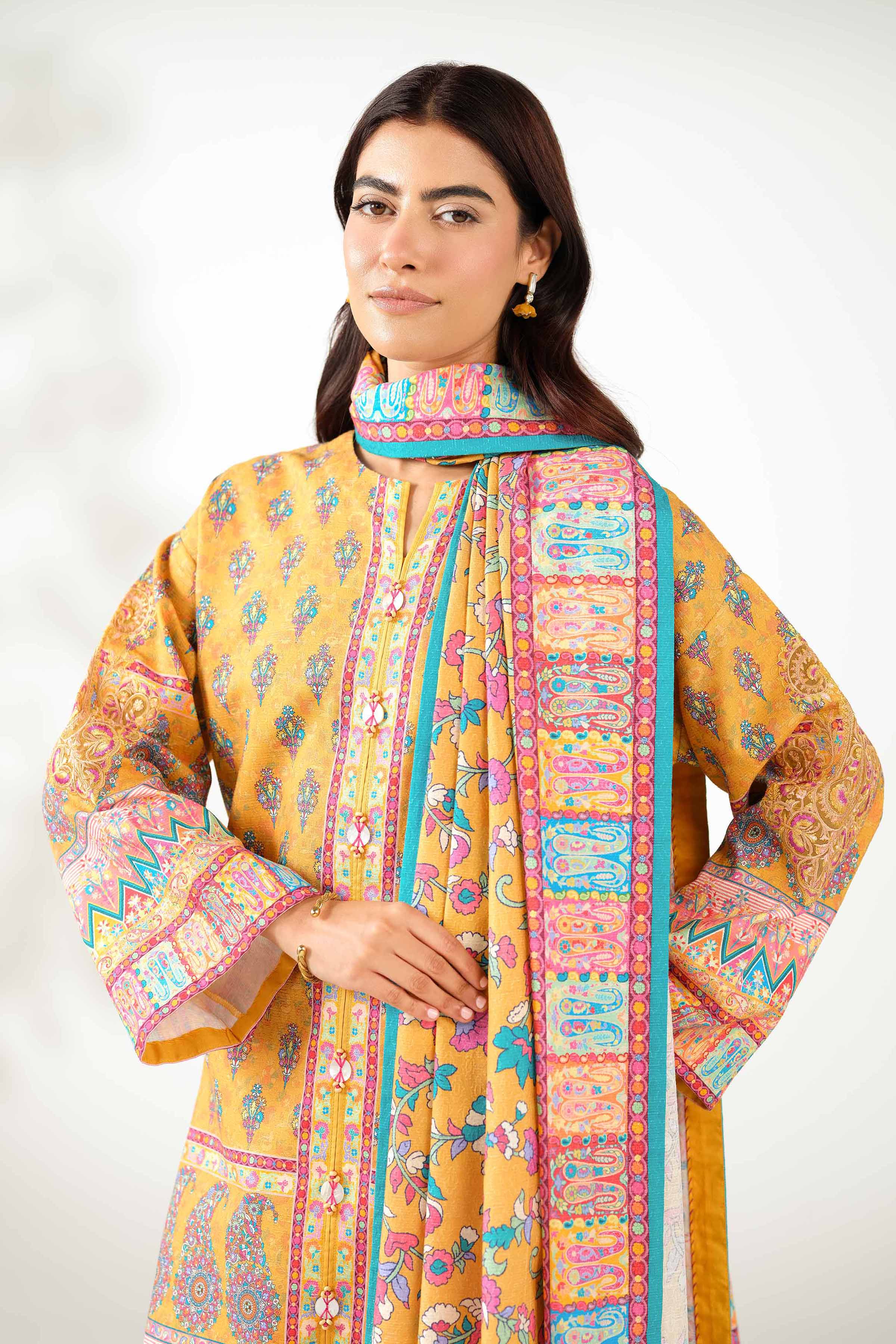 3 Piece - Digital Printed Embroidered Suit - 42502635