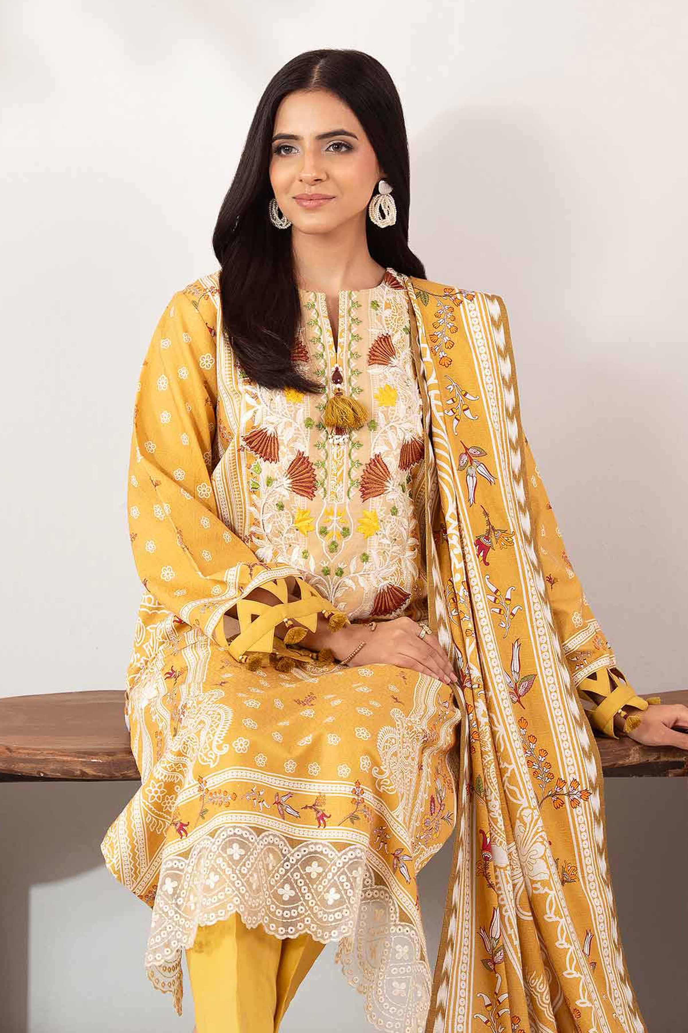 3 Piece - Digital Printed Embroidered Suit - 42502649