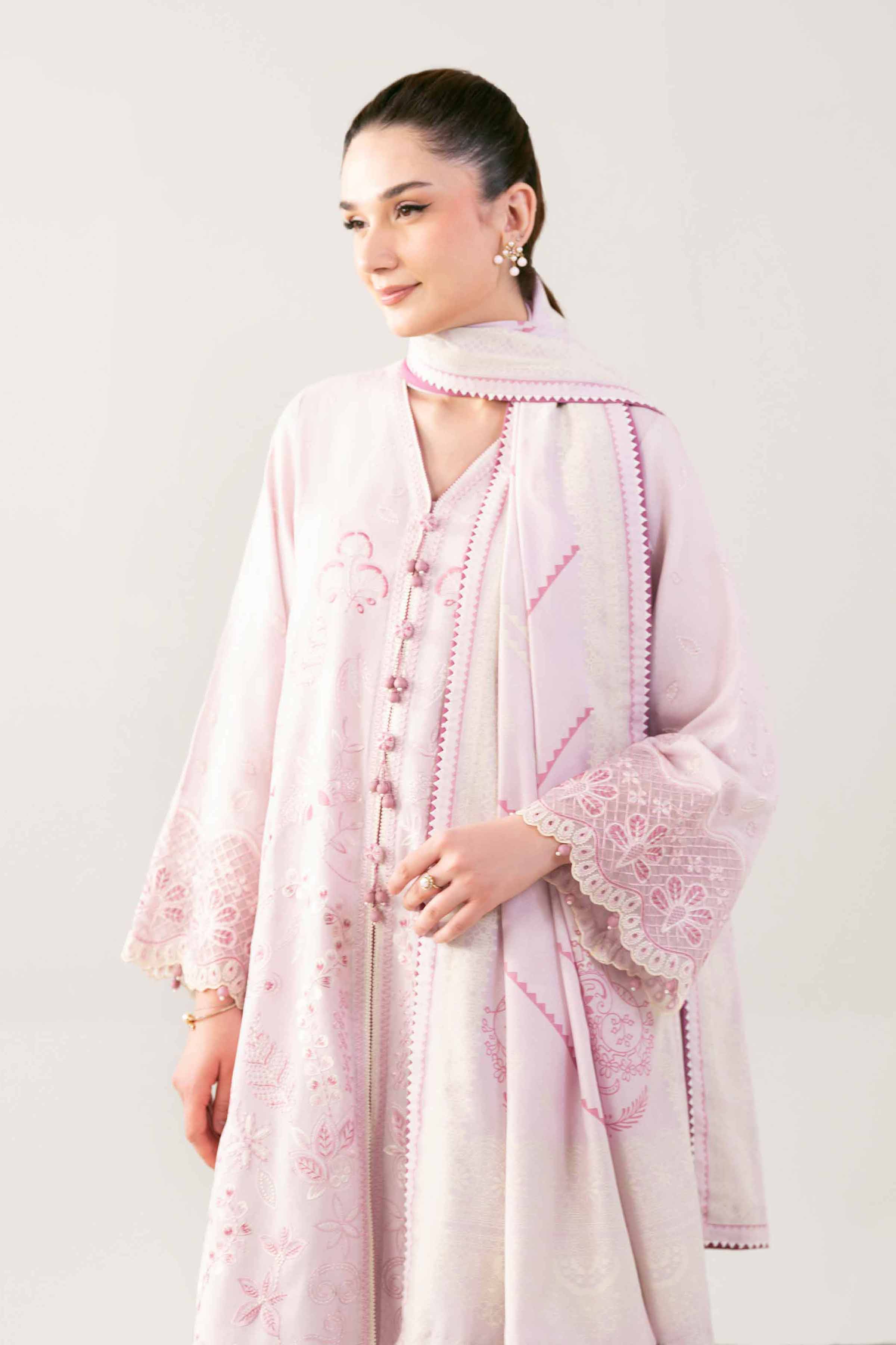 3 Piece - Printed Embroidered Suit - 42502745