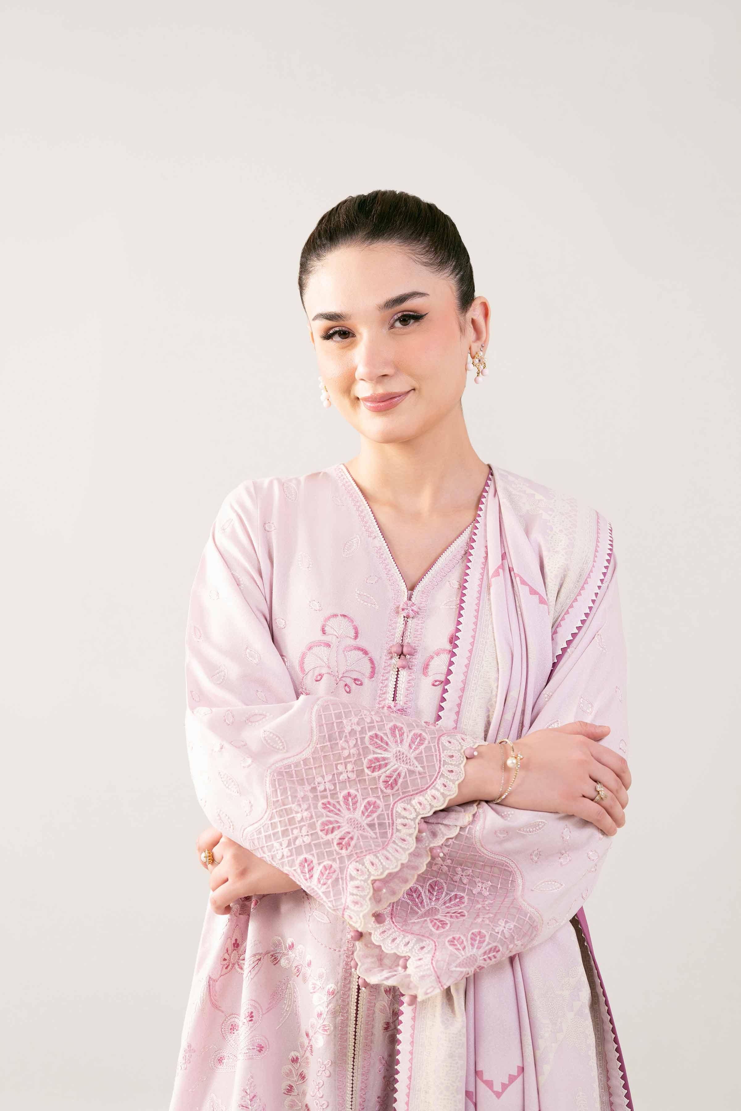 3 Piece - Printed Embroidered Suit - 42502745