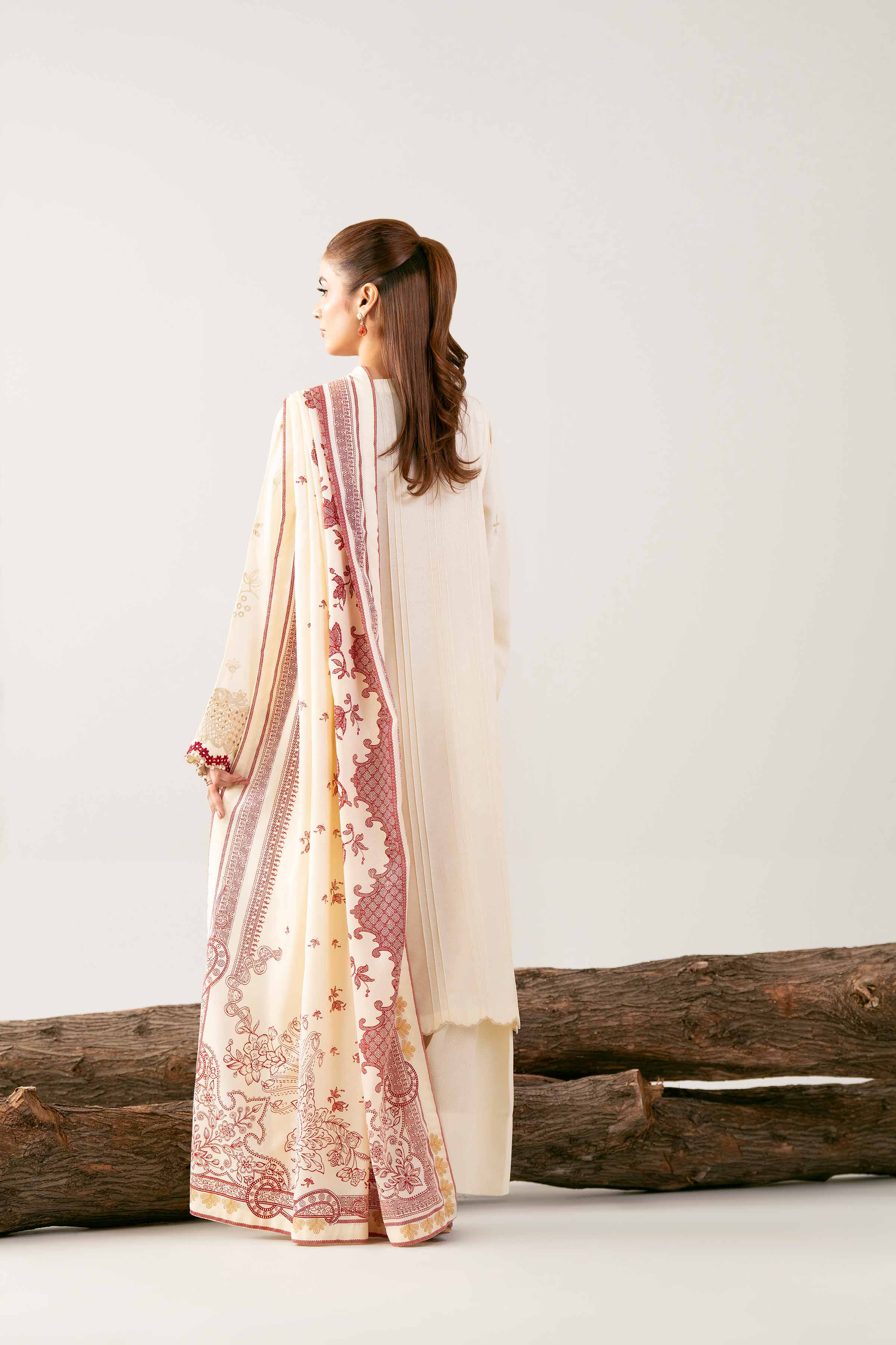 3 Piece - Printed Embroidered Suit - 42502746