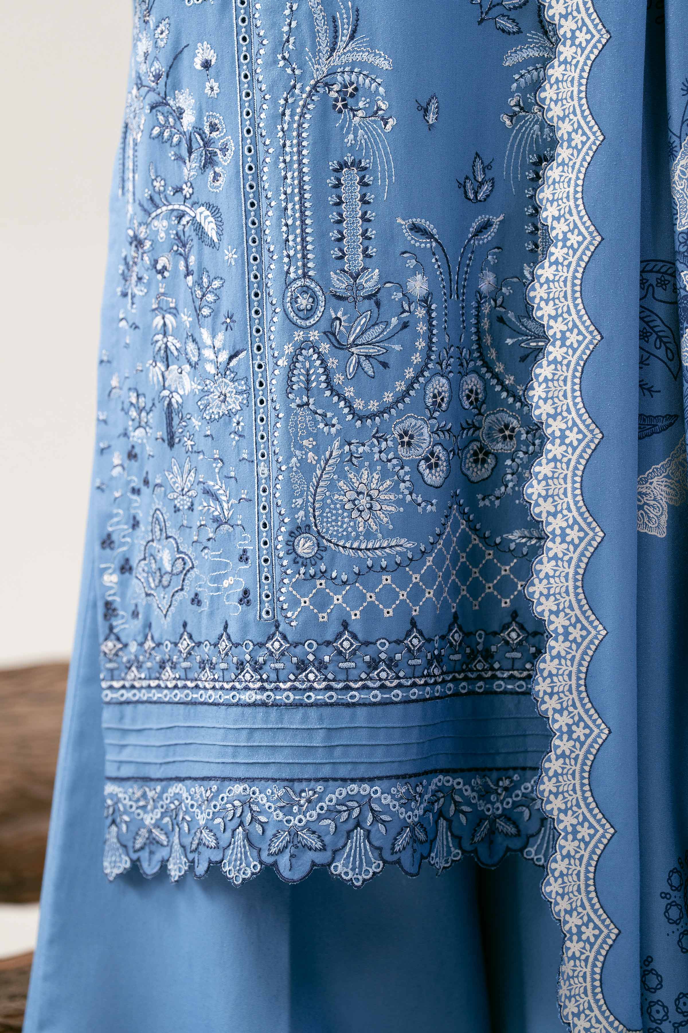 3 Piece - Printed Embroidered Suit - 42502747