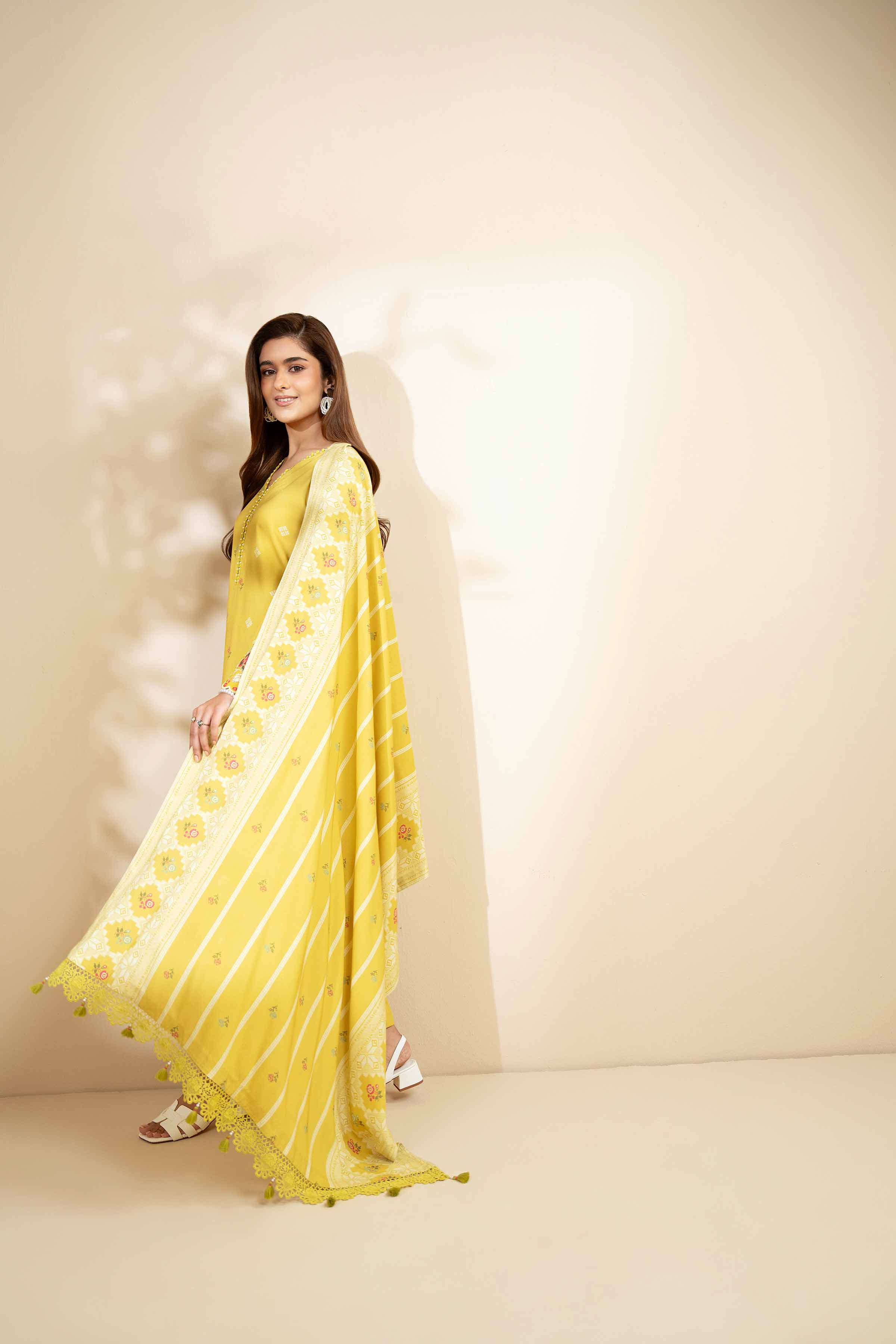 3 Piece - Printed Embroidered Suit - 42502820