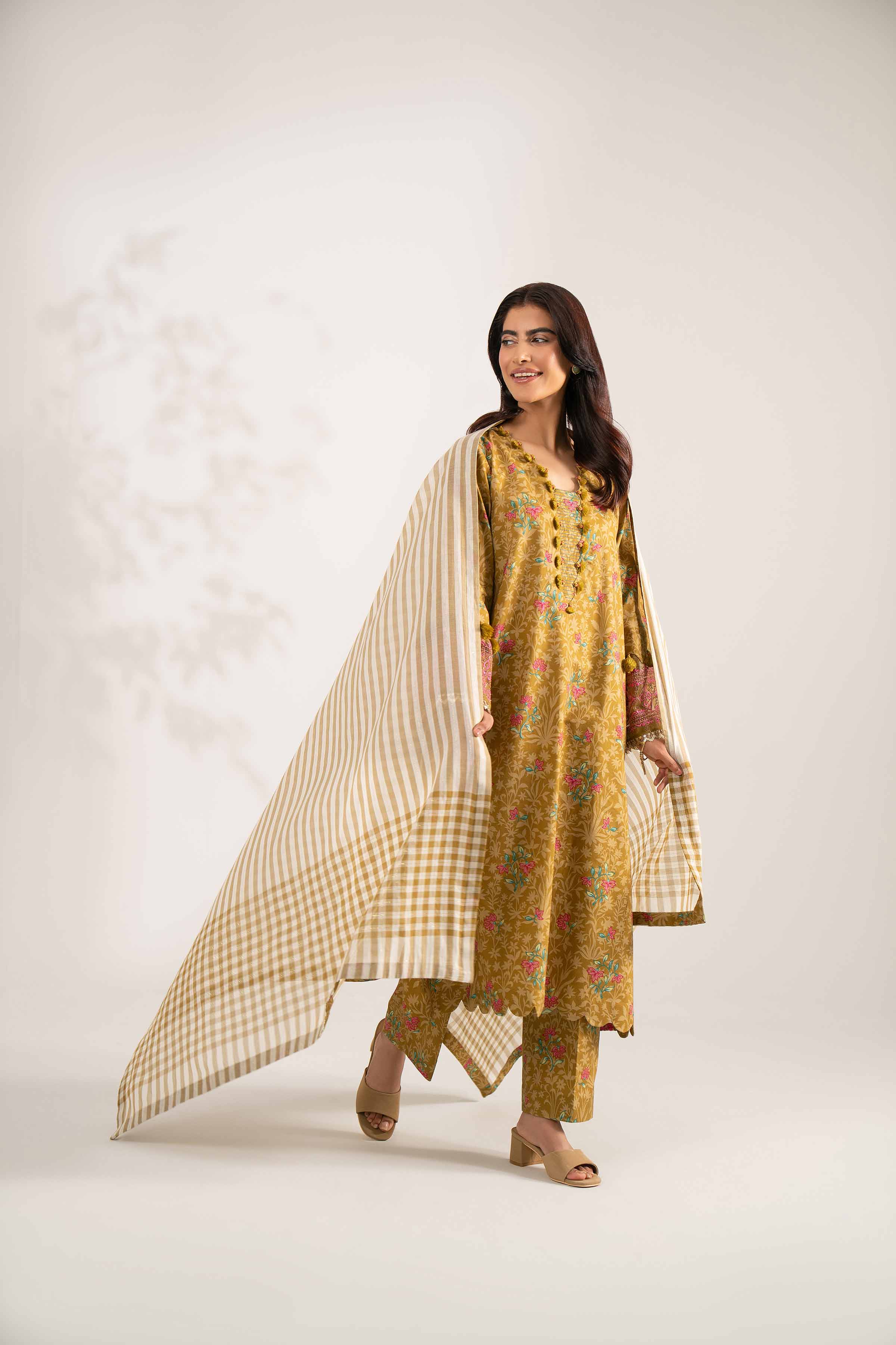 3 Piece - Printed Embroidered Suit - 42502840