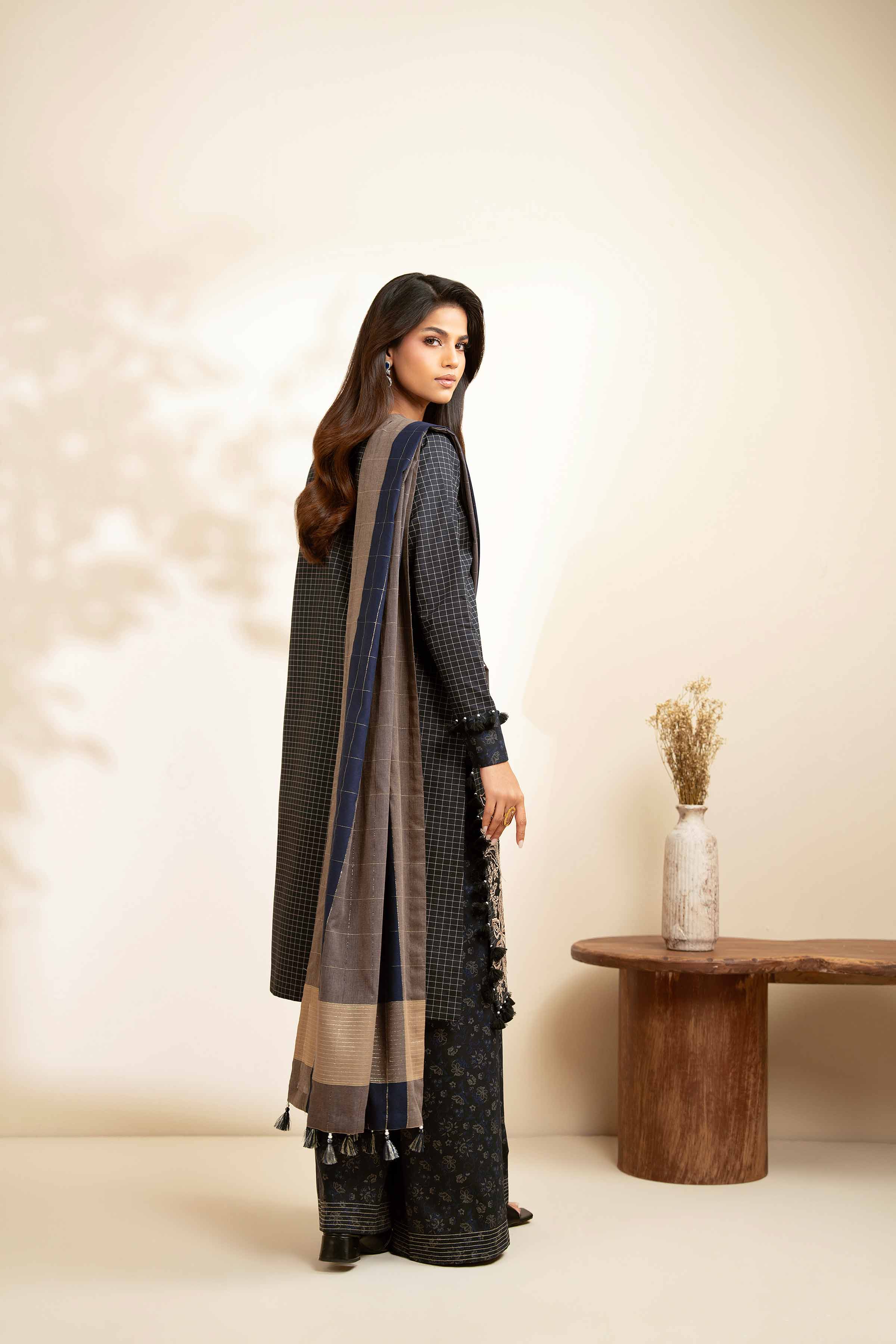 3 Piece - Printed Embroidered Suit - 42502841