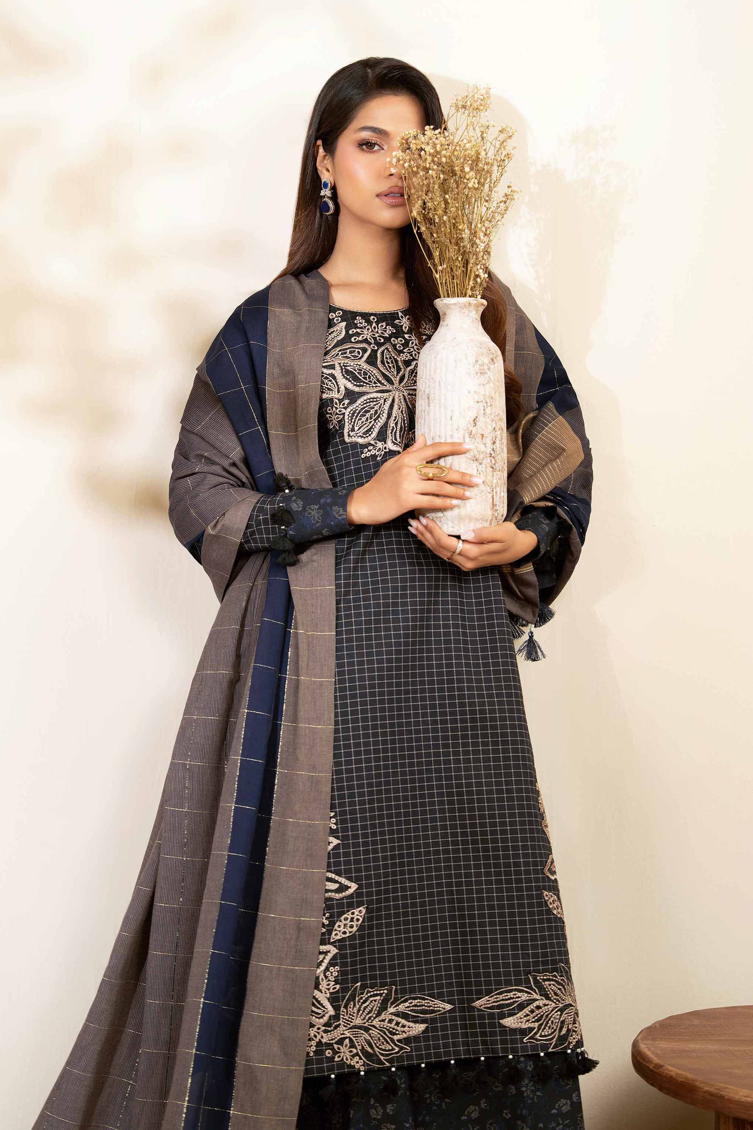 3 Piece - Printed Embroidered Suit - 42502841