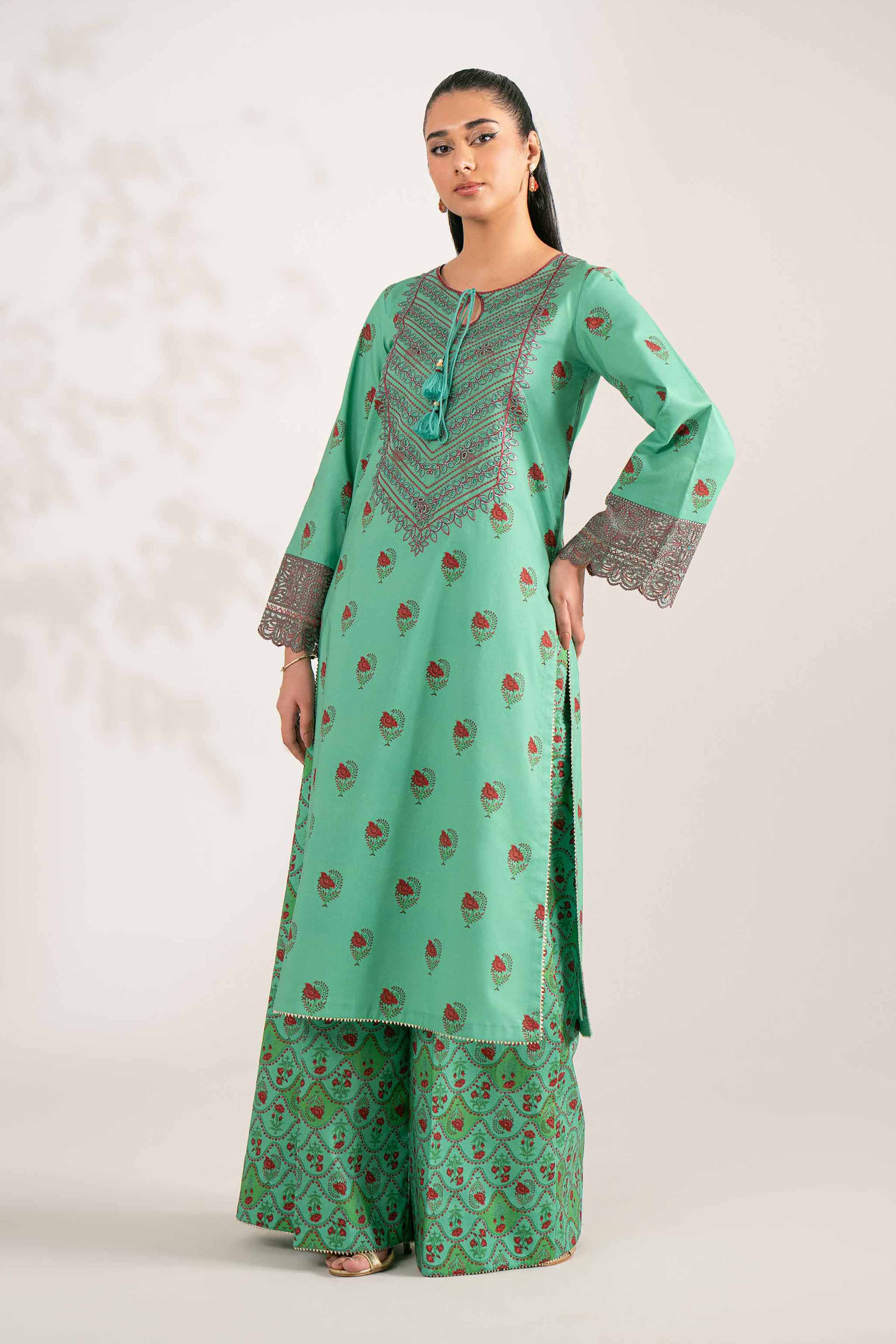 2 Piece - Printed Embroidered Suit - 42502846