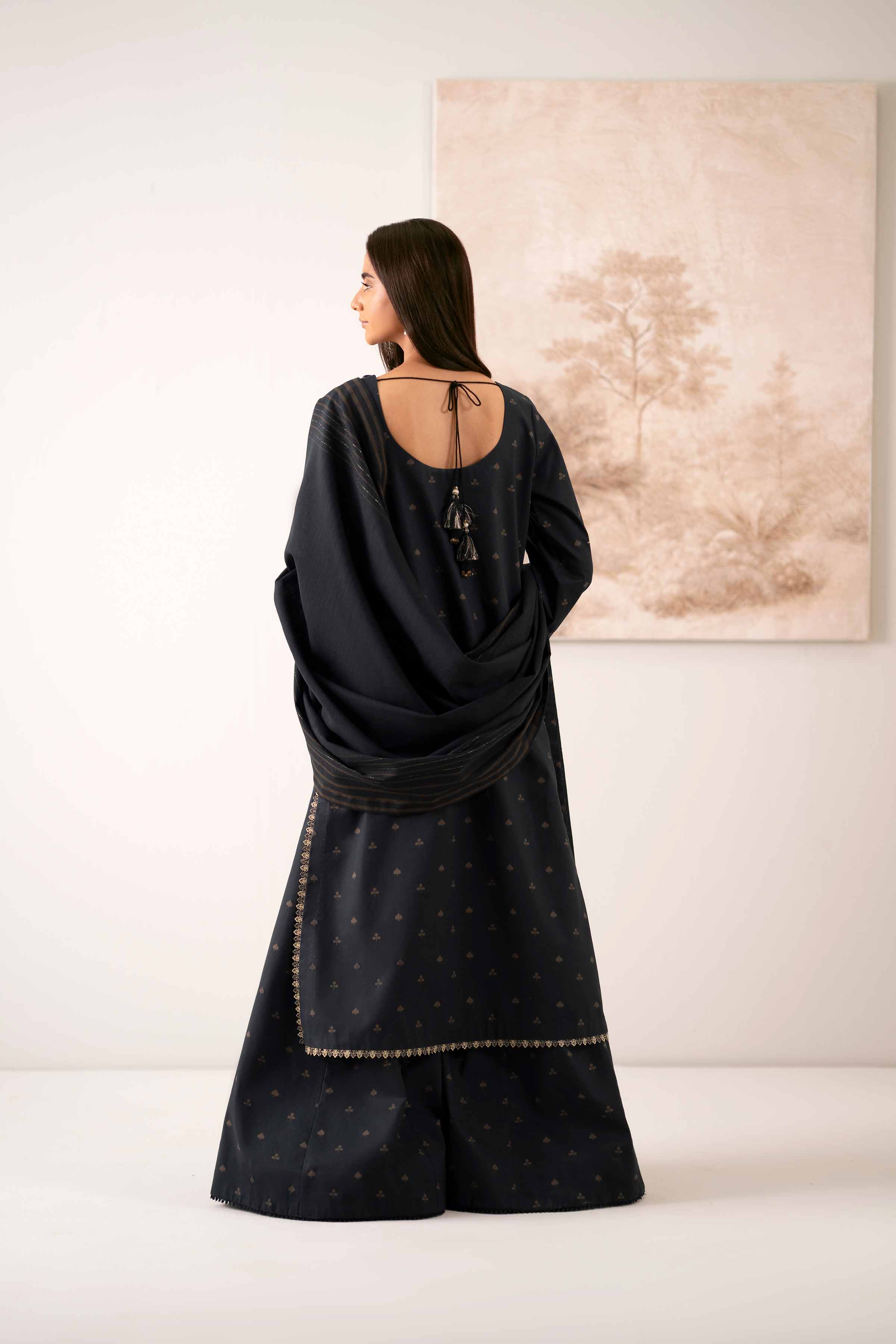 3 Piece - Printed Embroidered Suit - 42502848