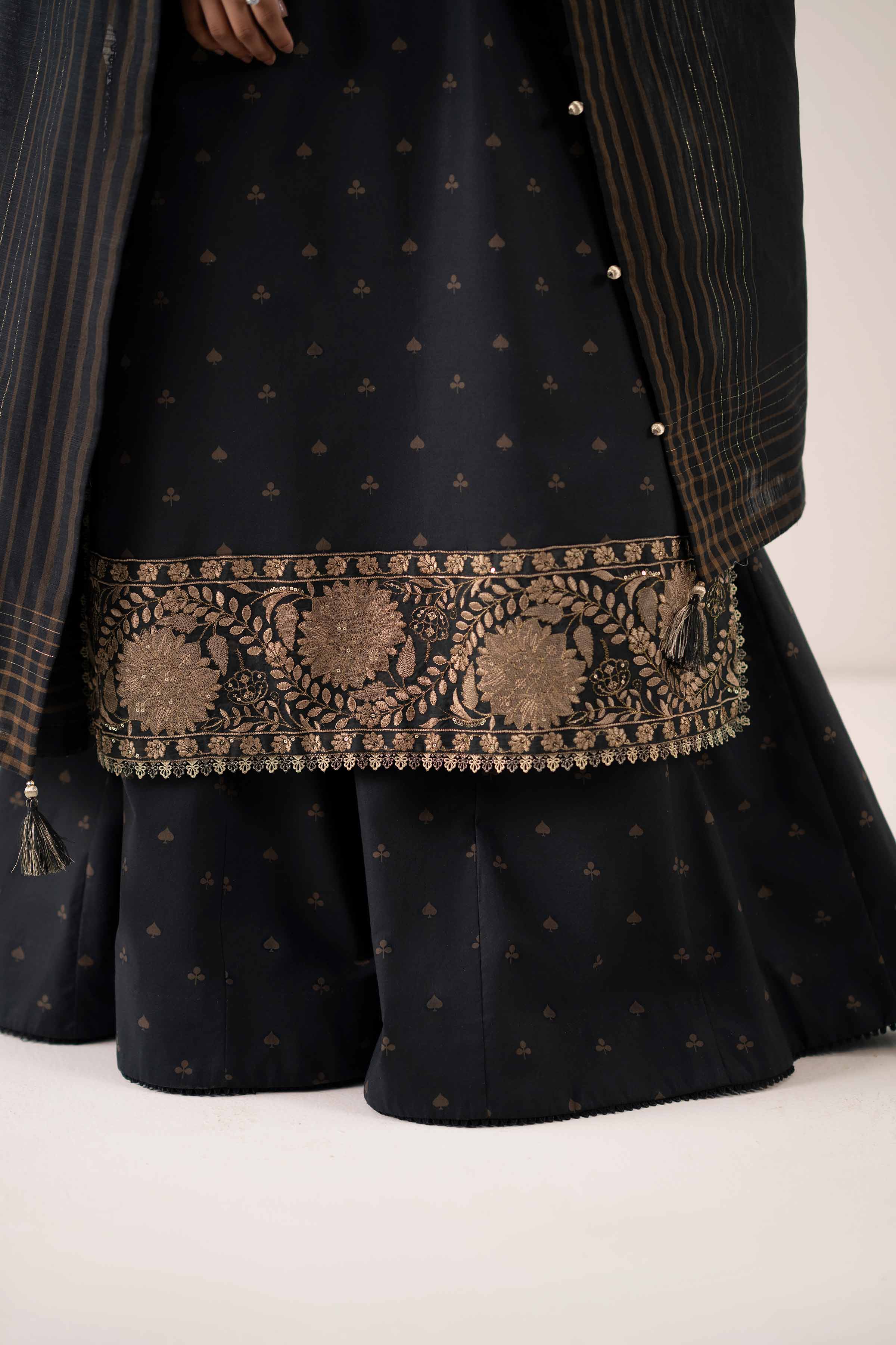 3 Piece - Printed Embroidered Suit - 42502848