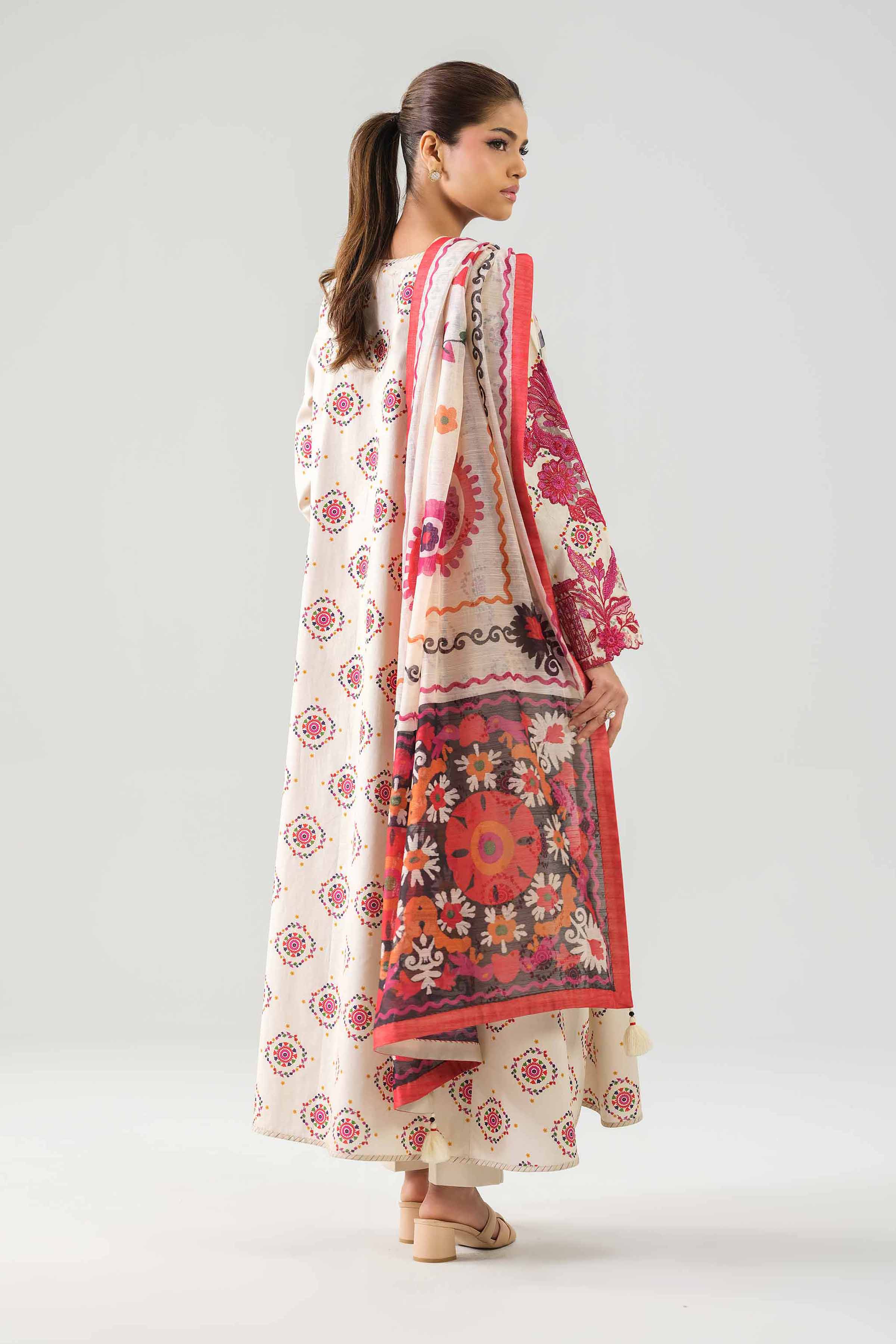 3 Piece - Digital Printed Embroidered Suit - 42502863