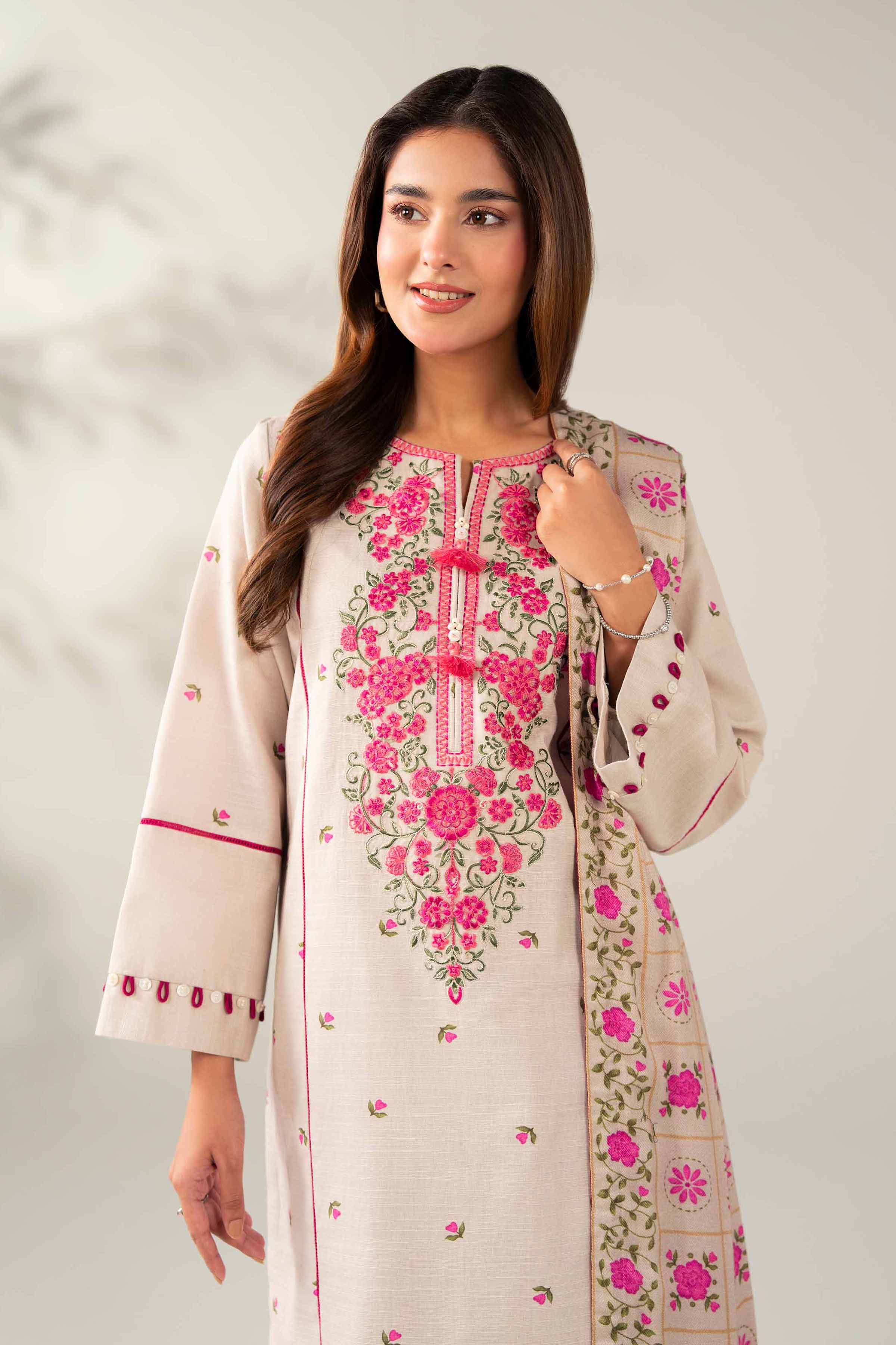 3 Piece - Printed Embroidered Suit - 42502875