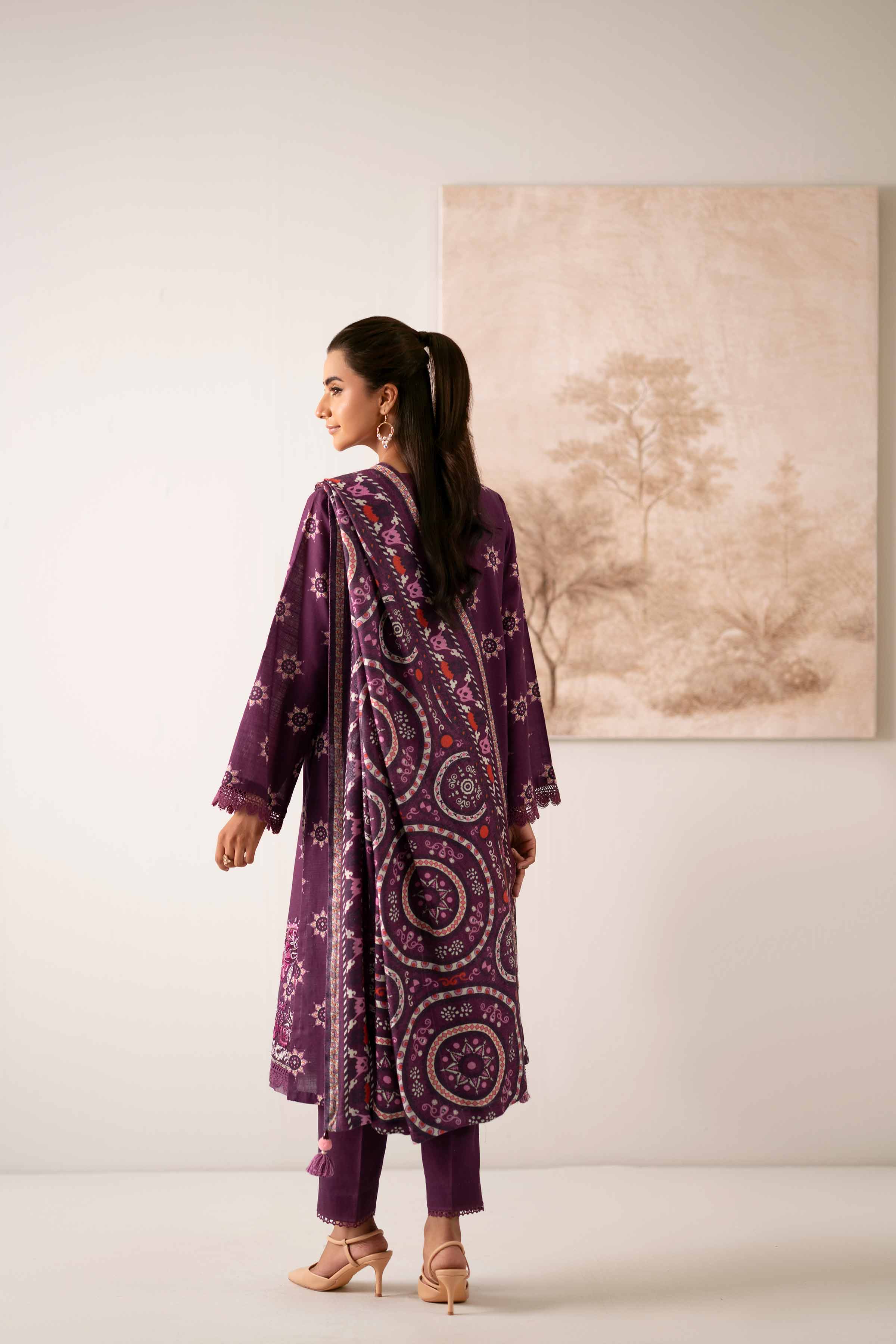 3 Piece - Printed Embroidered Suit - 42502877