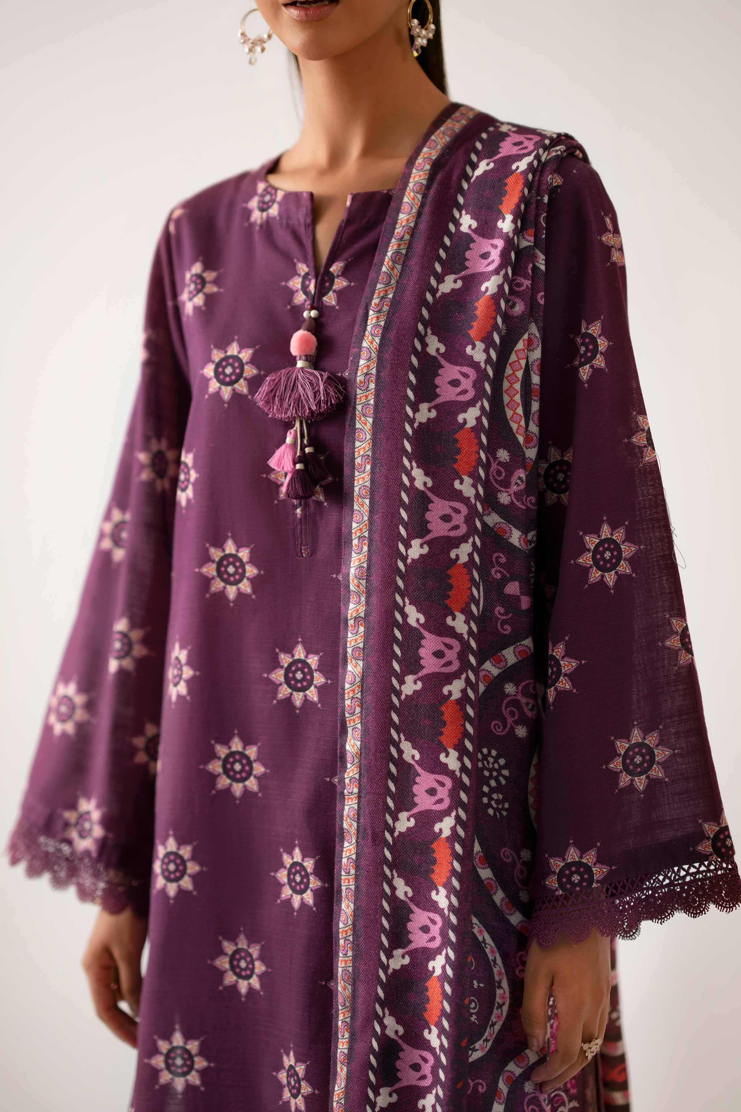 3 Piece - Printed Embroidered Suit - 42502877