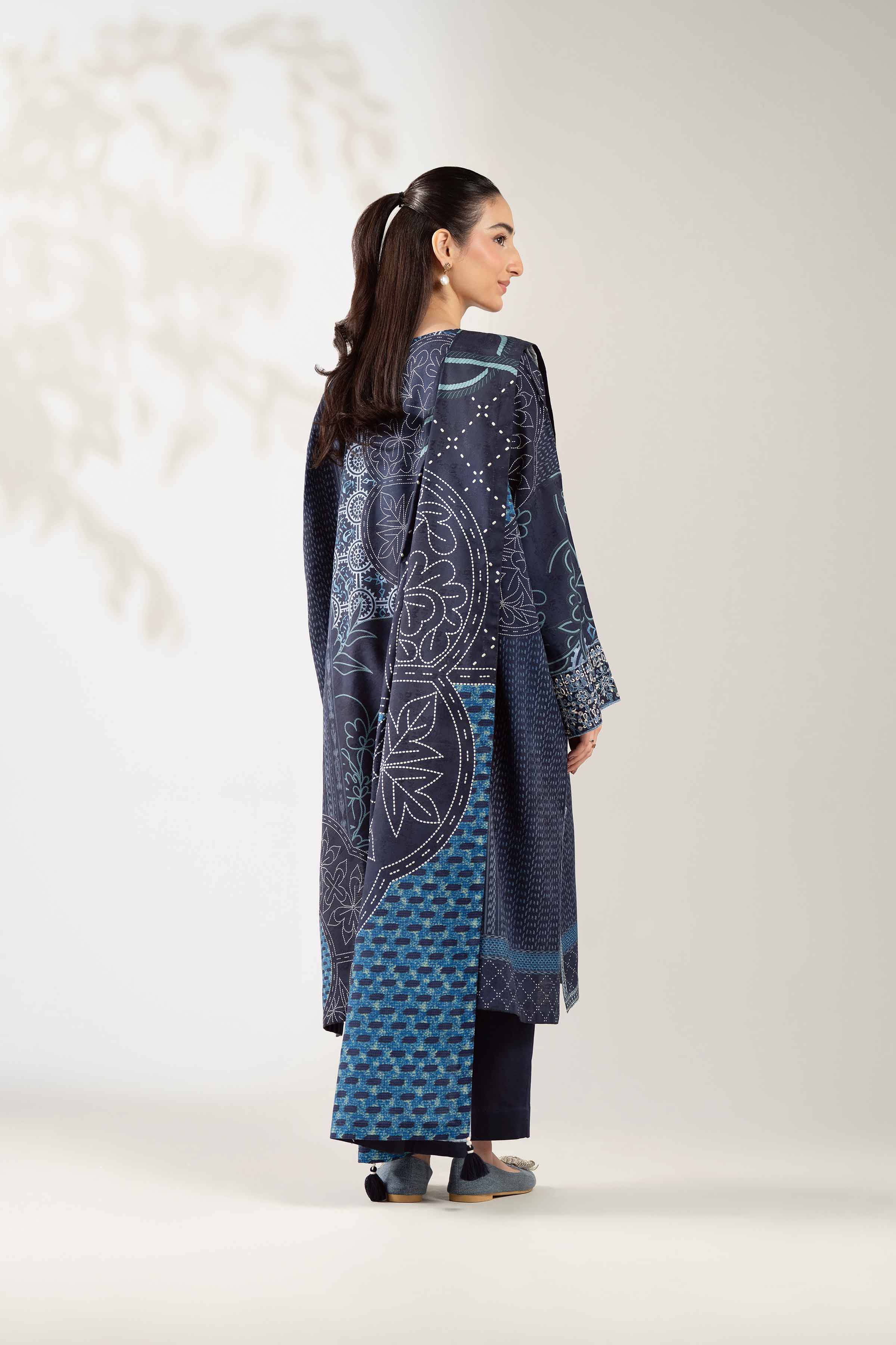 3 Piece - Digital Printed Embroidered Suit - 42502889